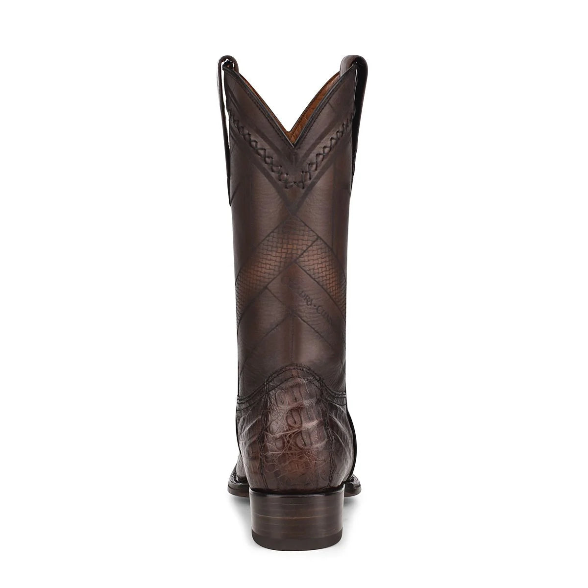 Cuadra Men’s Arauco Chocolate Caiman Laser & Woven Narrow Square Toe