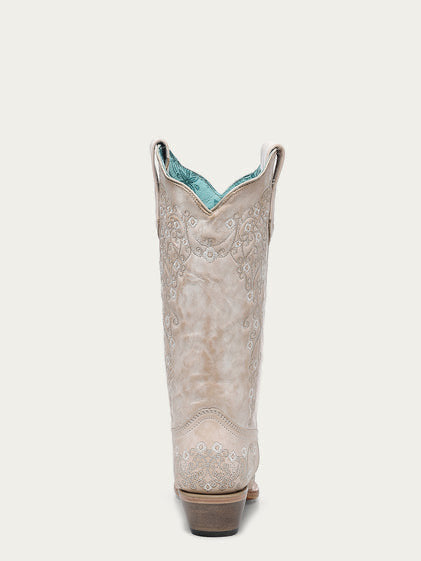 Women’s Floral Embroidery Sand Snip Toe Cowboy Boot