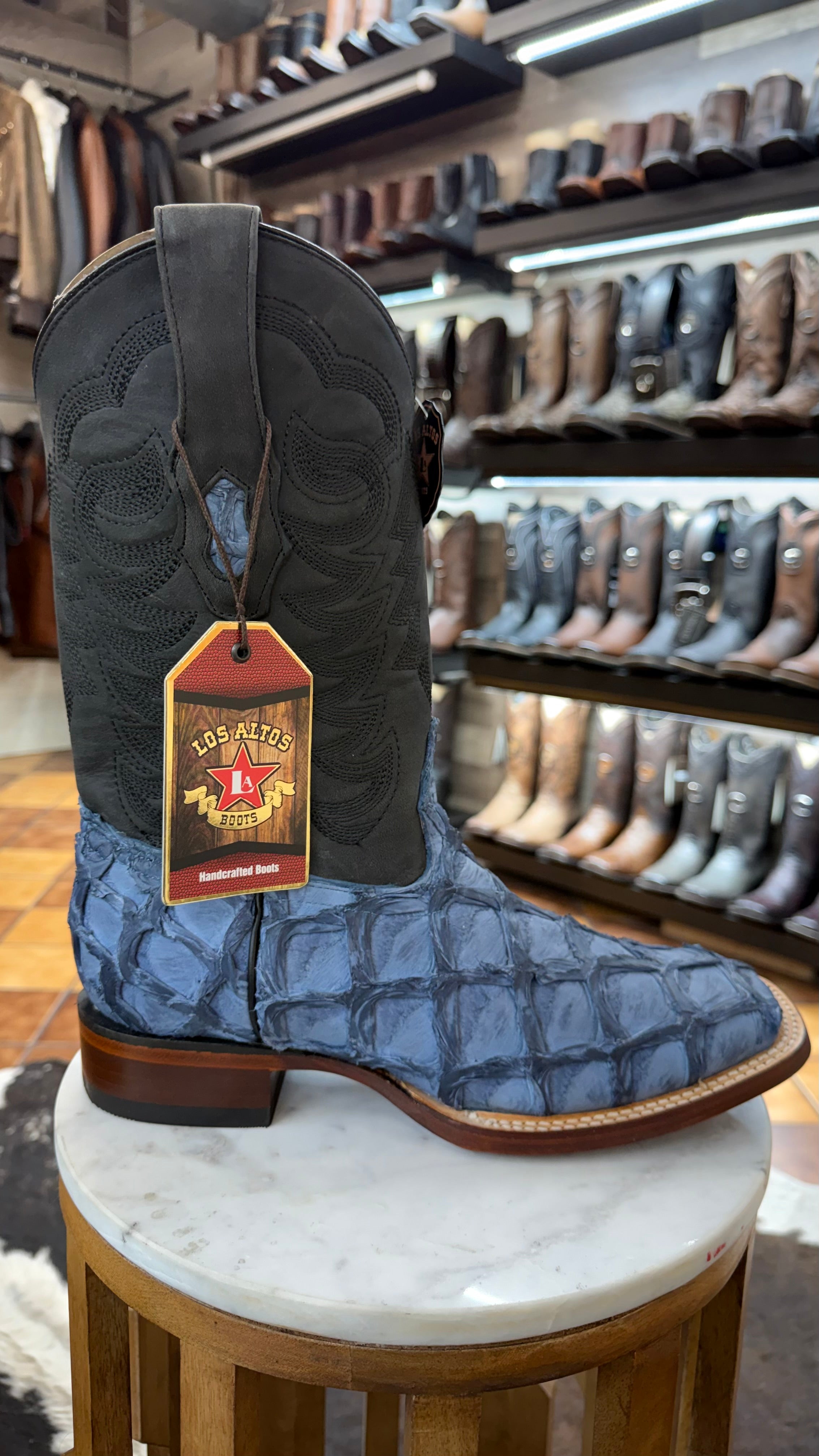 Los Altos Boots Pirarucu Fish Blue