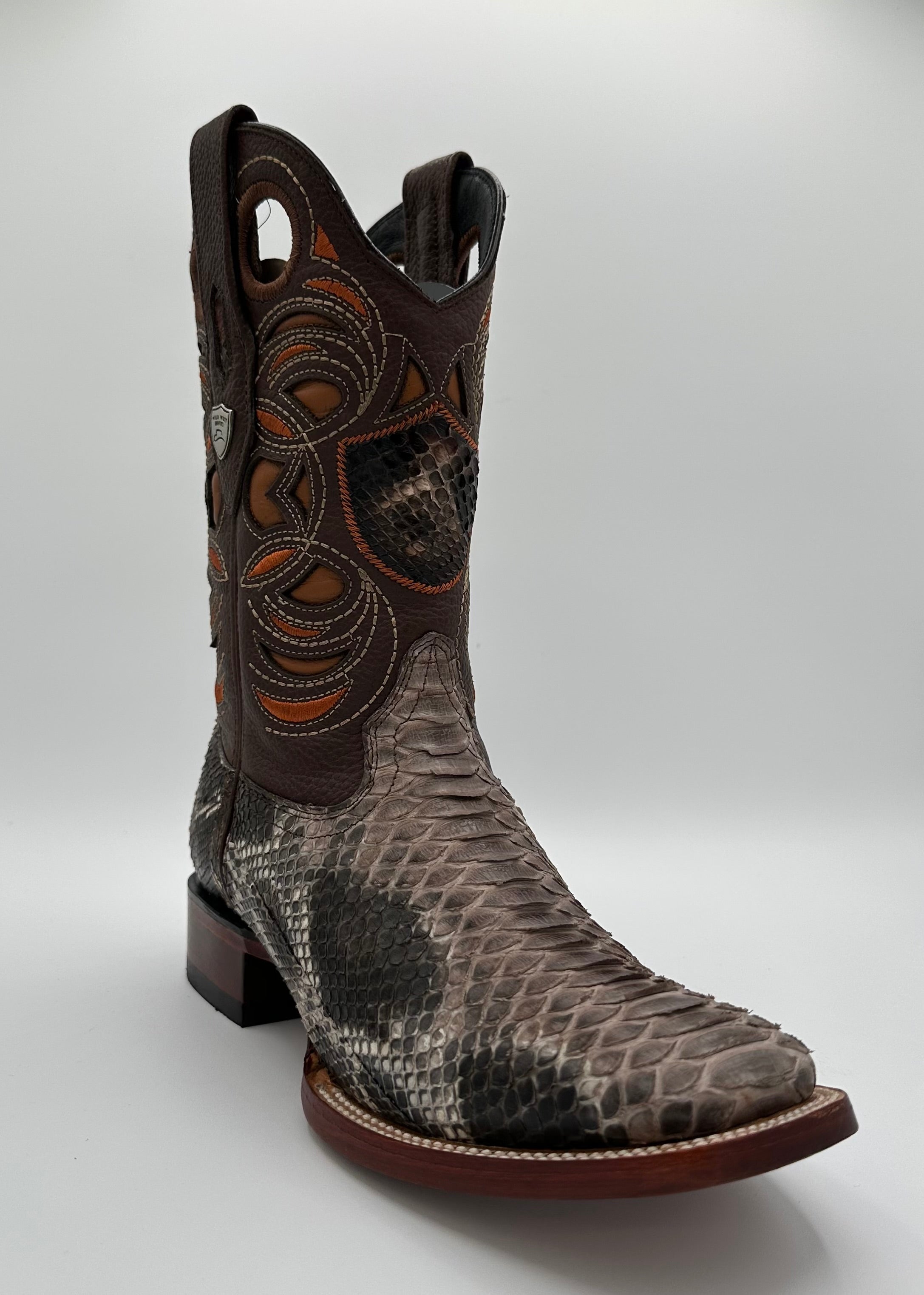 Men’s Wide Square Toe Python Boots