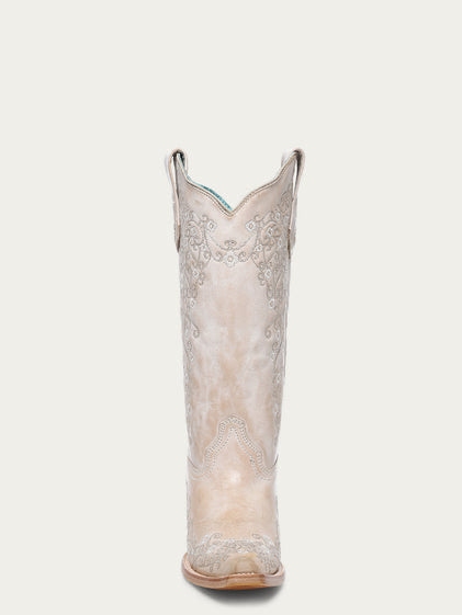 Women’s Floral Embroidery Sand Snip Toe Cowboy Boot