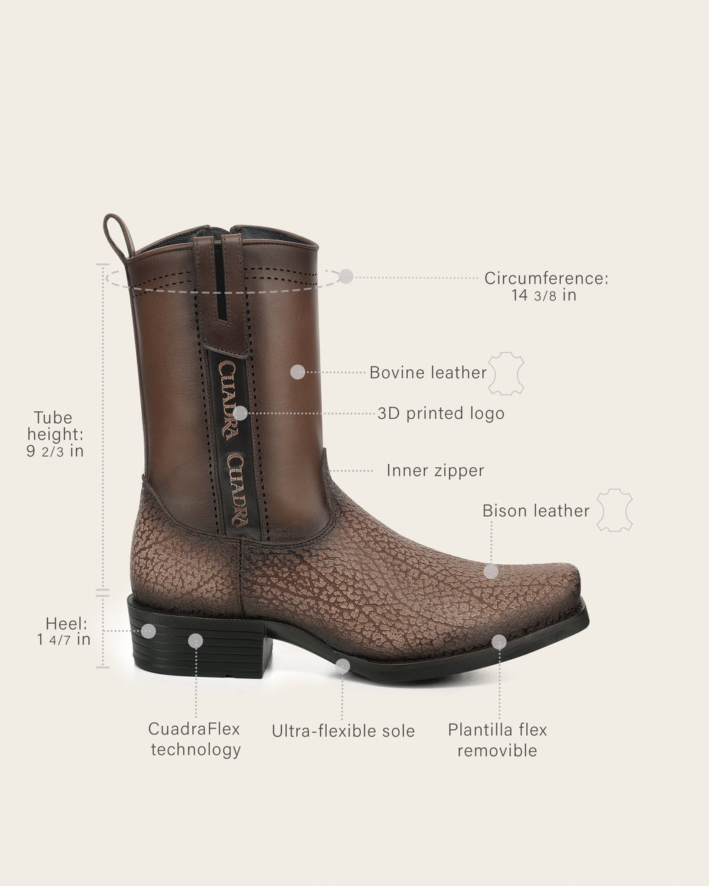 Cuadra Flex Bisonte Café