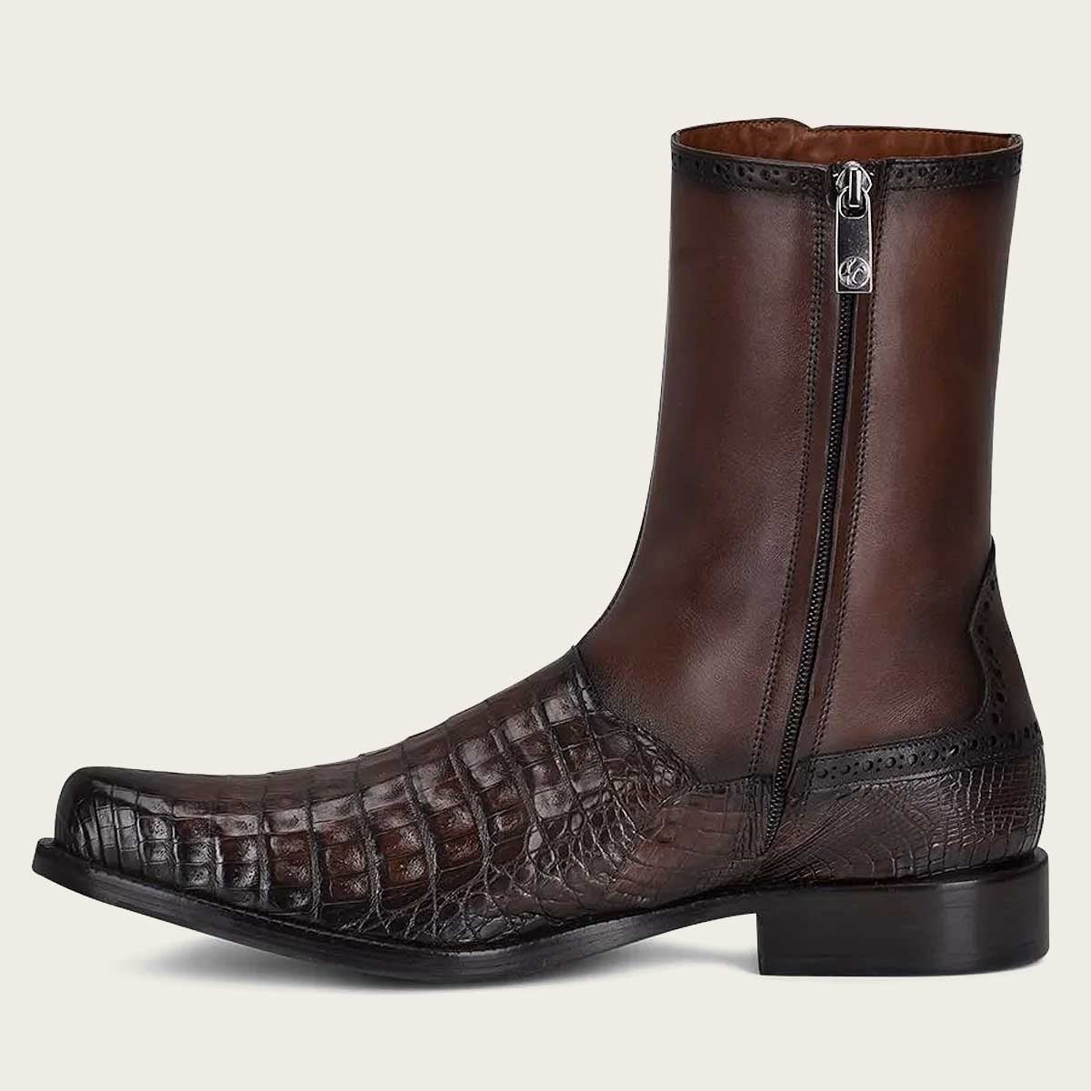 Cuadra Men’s Hand-painted Brown Caiman boot