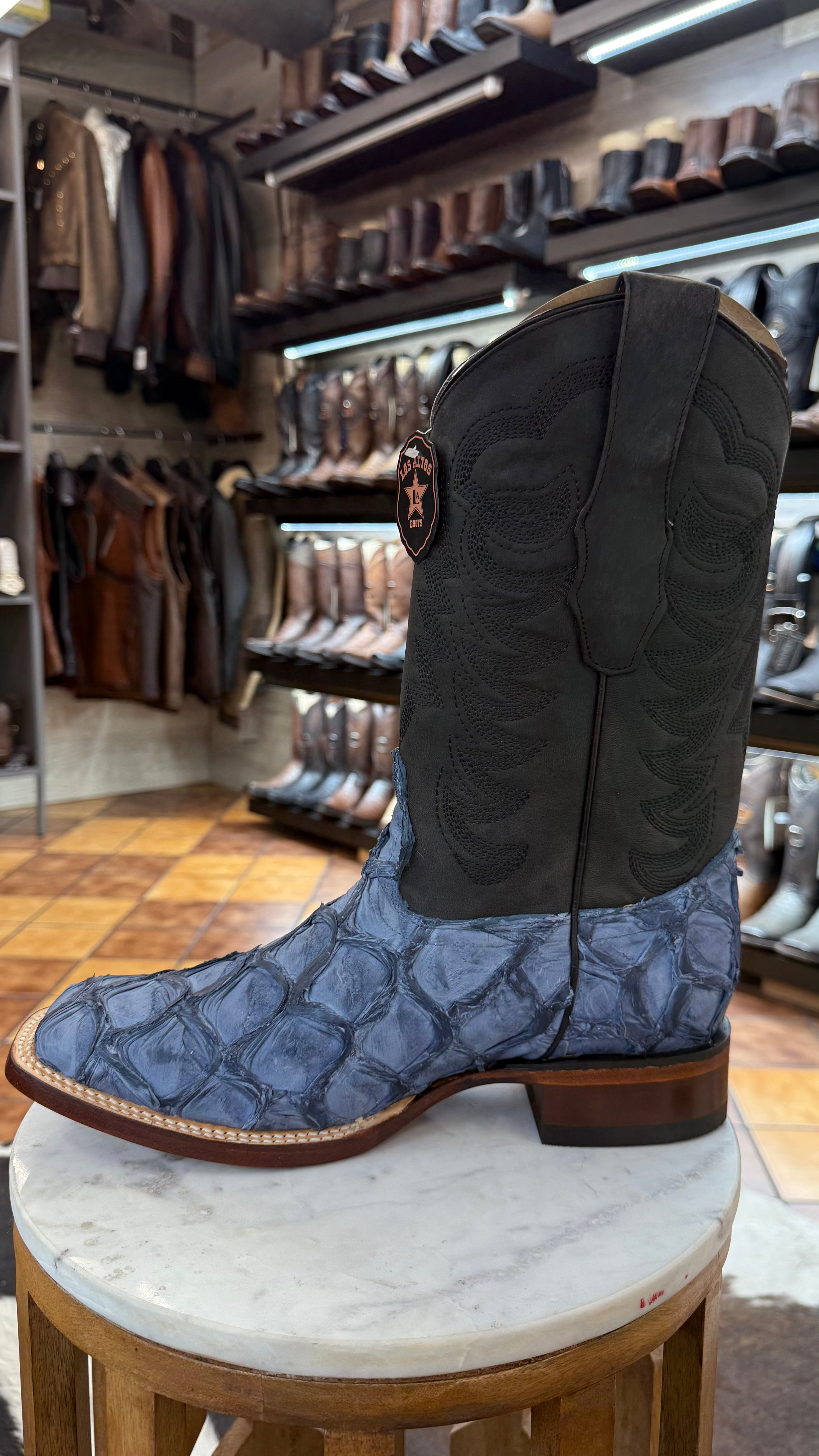 Los Altos Boots Pirarucu Fish Blue