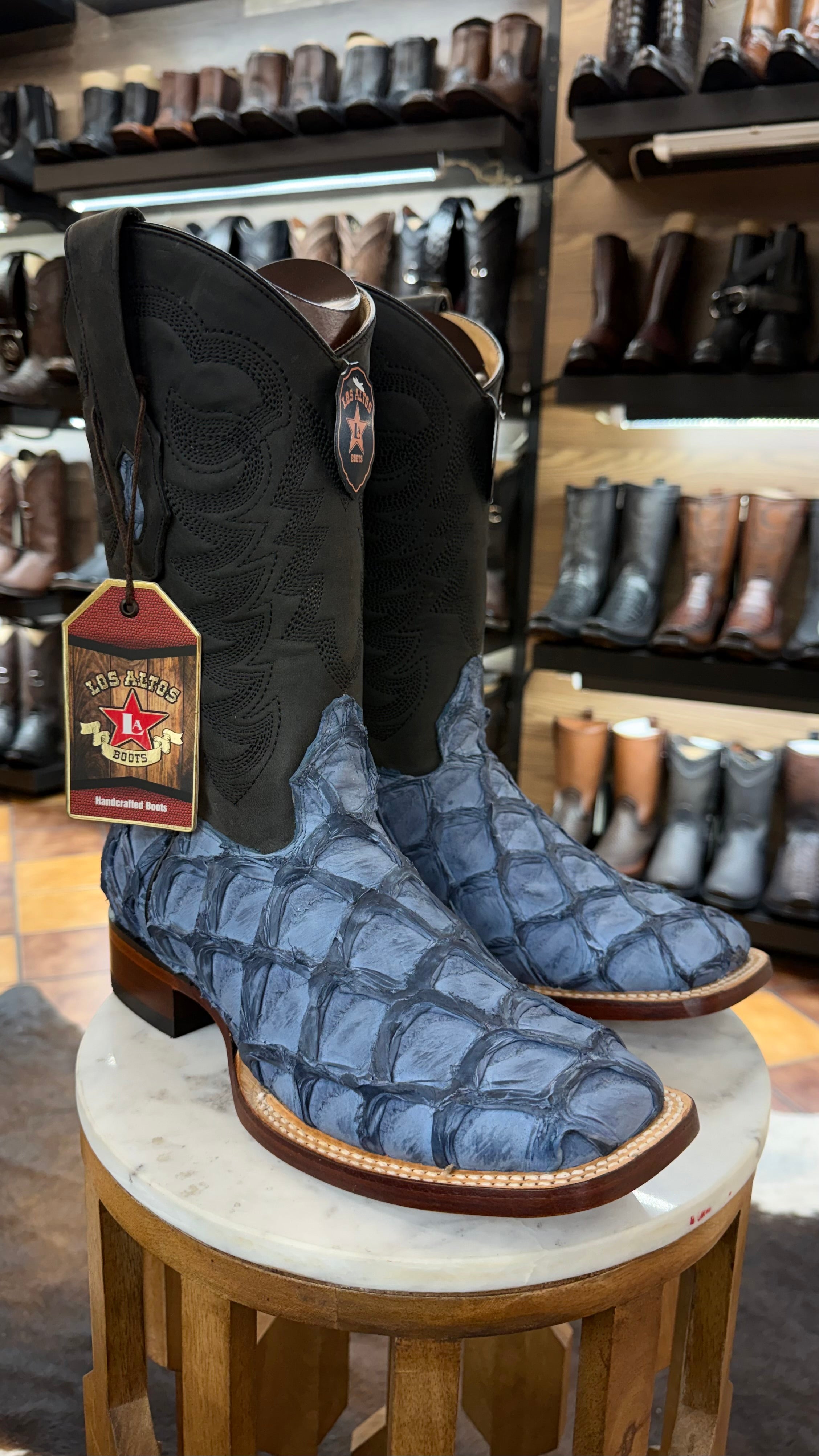 Los Altos Boots Pirarucu Fish Blue