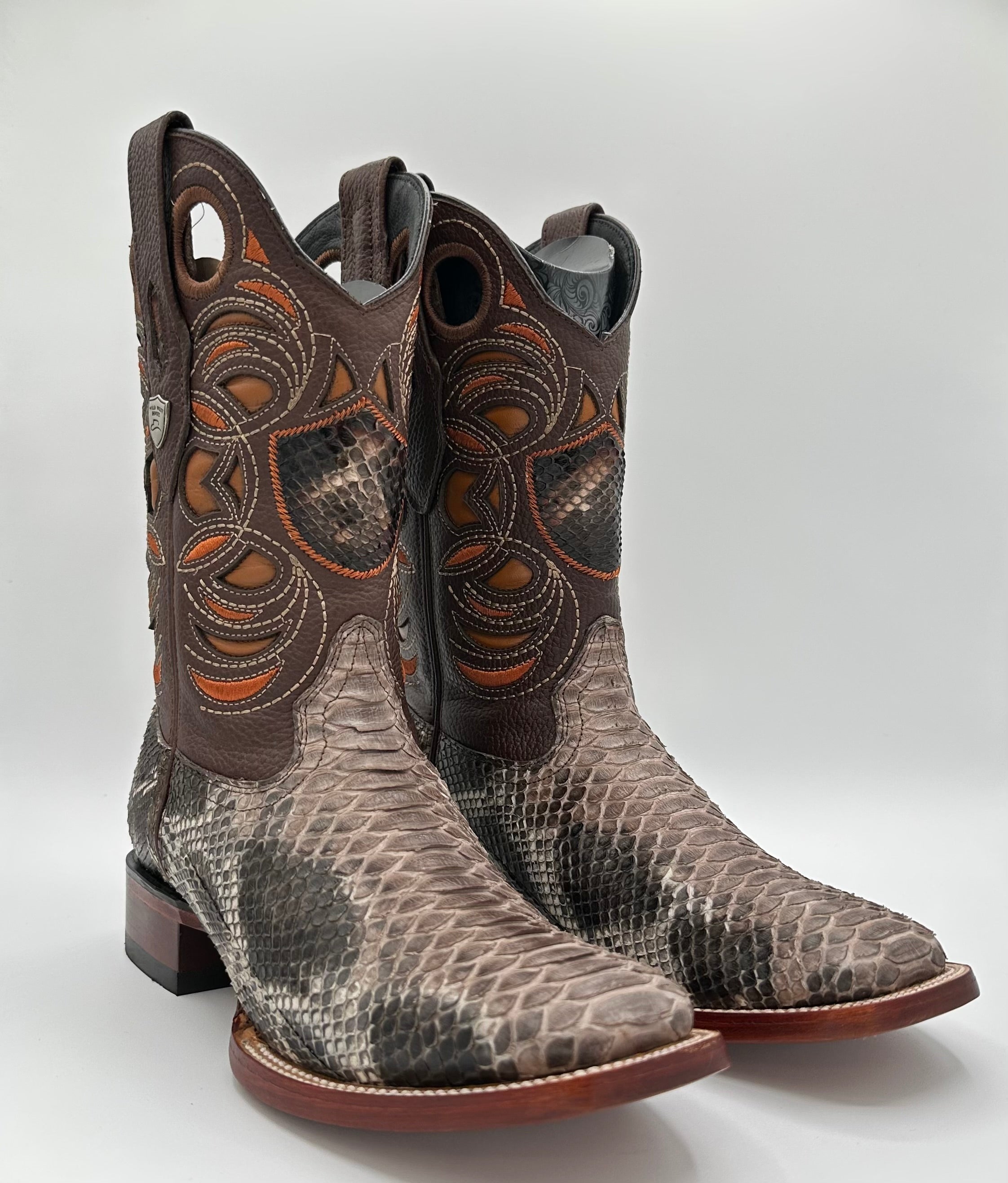 Men’s Wide Square Toe Python Boots