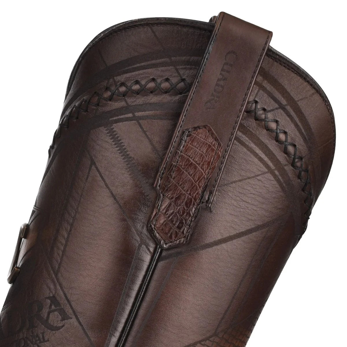 Cuadra Men’s Arauco Chocolate Caiman Laser & Woven Narrow Square Toe