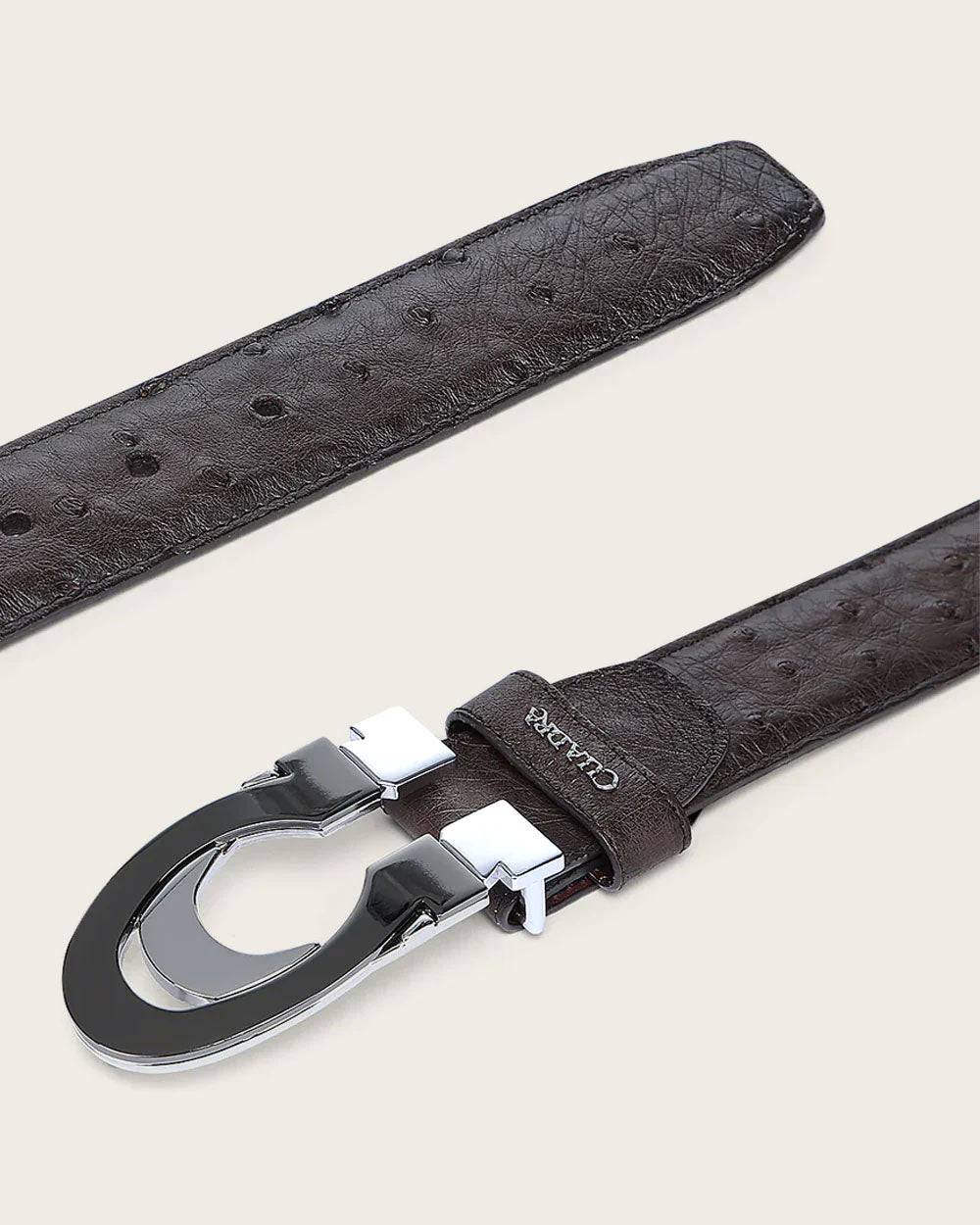 Cuadra Cinto Avestruz Tabaco