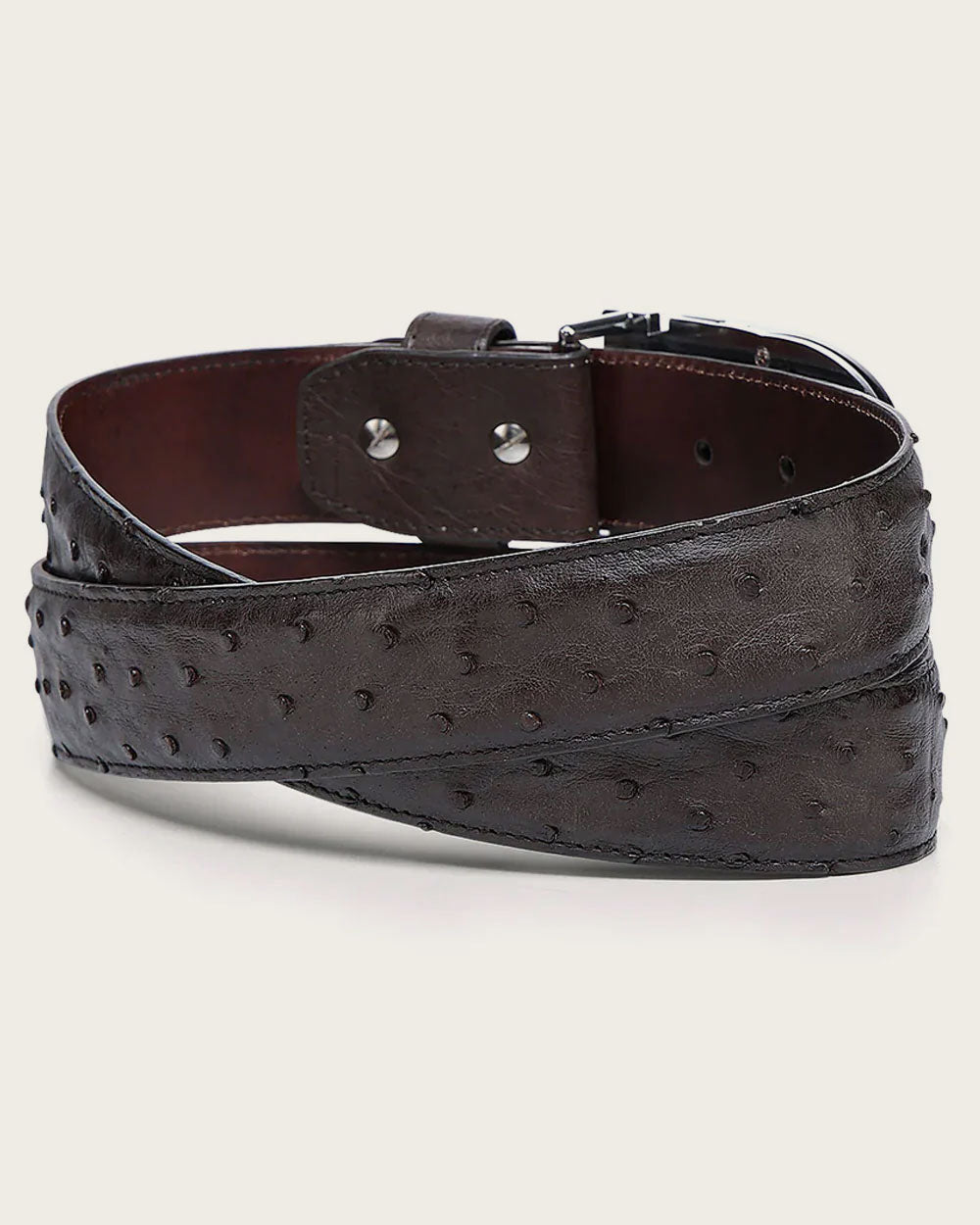 Cuadra Cinto Avestruz Tabaco