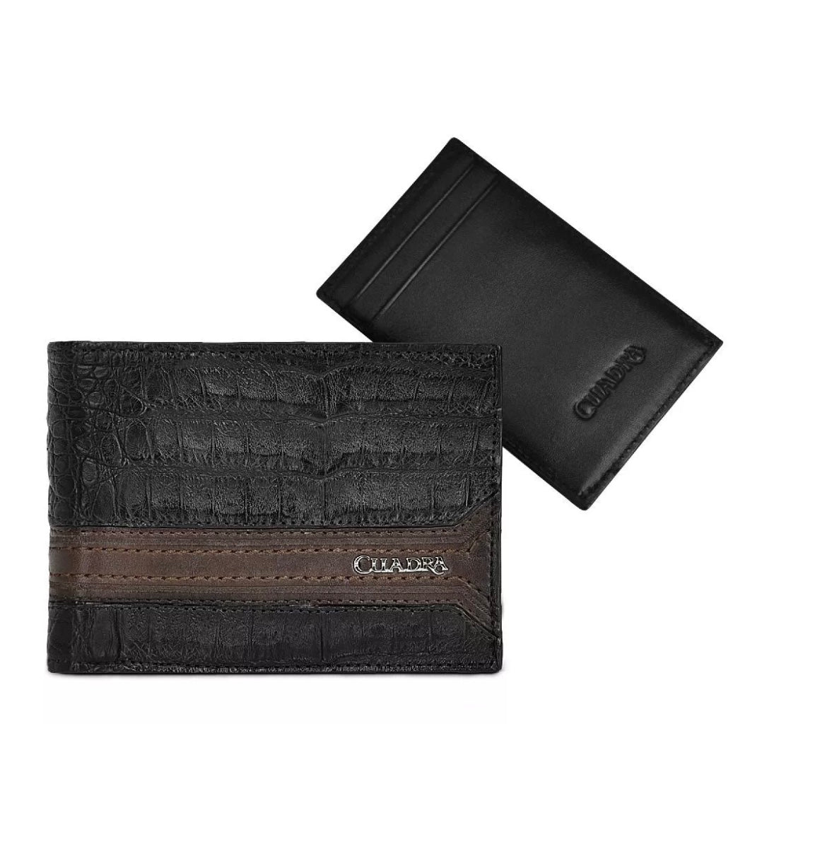 Cuadra Men’s Plunge Black Caiman Wallet