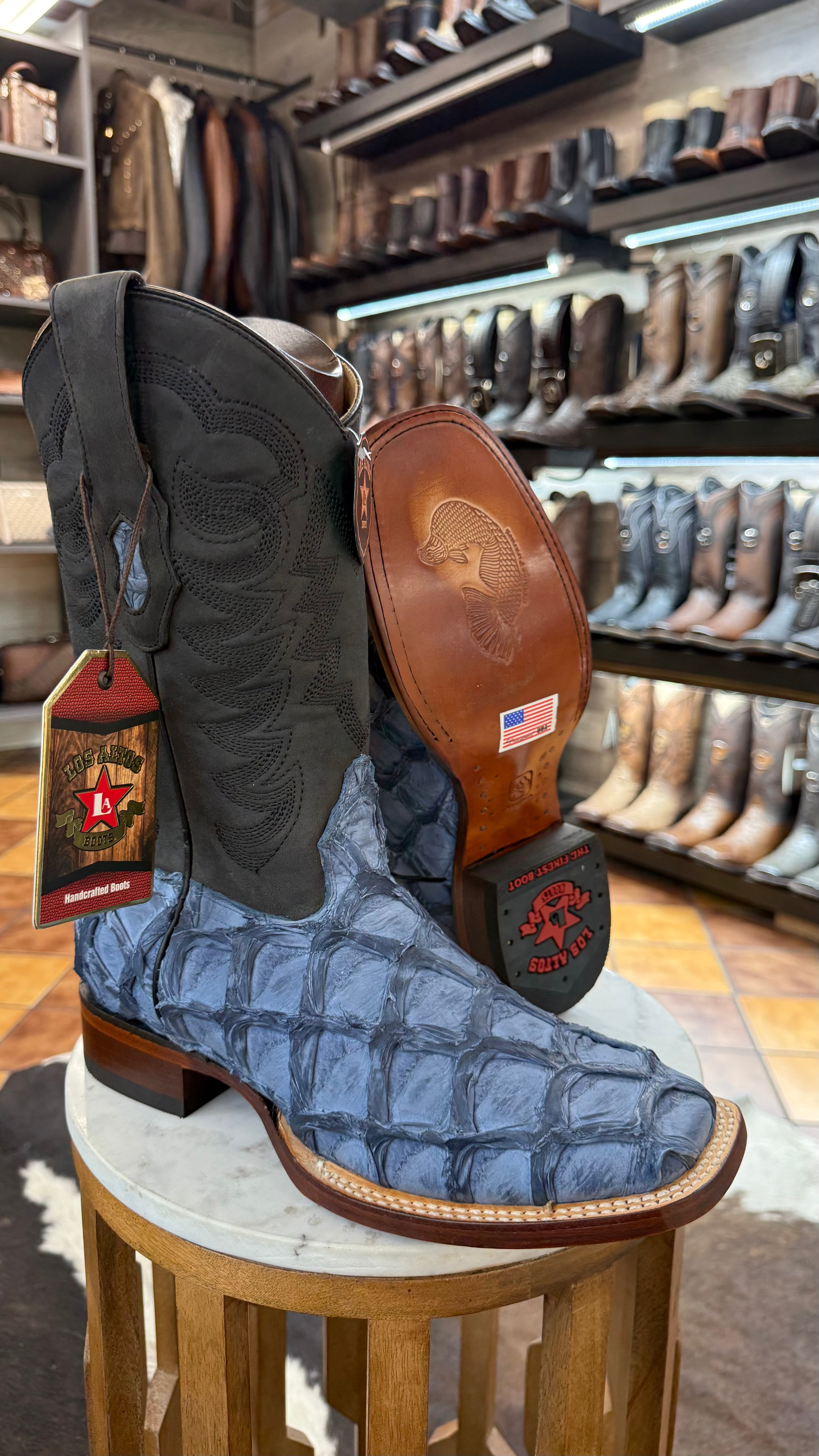Los Altos Boots Pirarucu Fish Blue