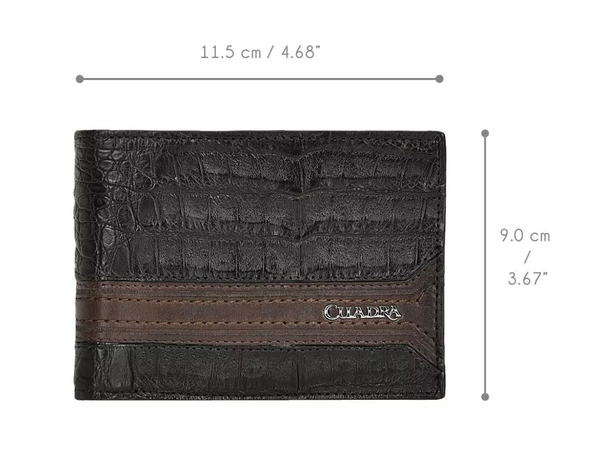 Cuadra Men’s Plunge Black Caiman Wallet