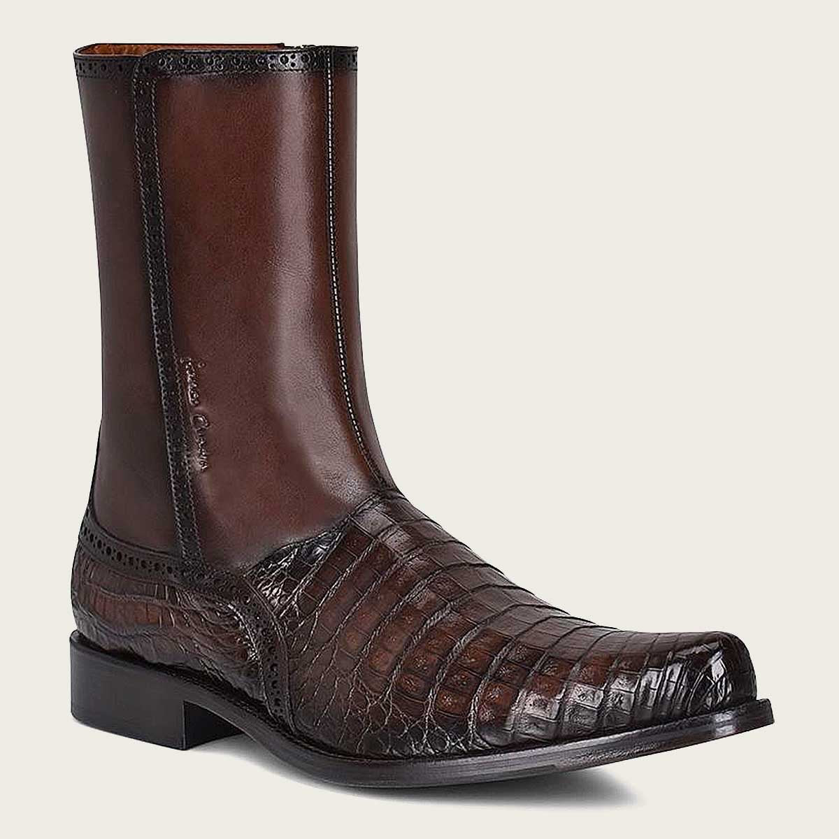 Cuadra Men’s Hand-painted Brown Caiman boot