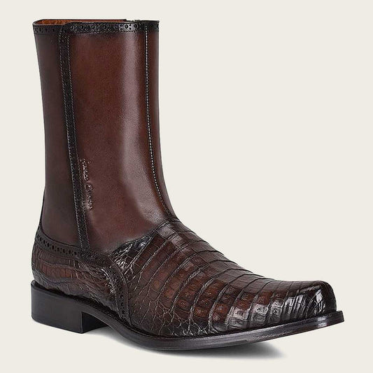 Men’s Hand-painted Brown Caiman boot