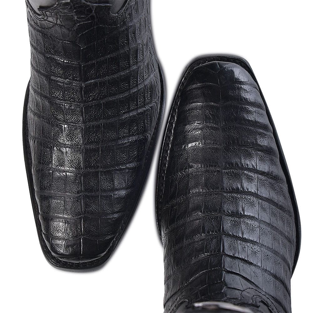 Cuadra Men's Black Caiman French Toe