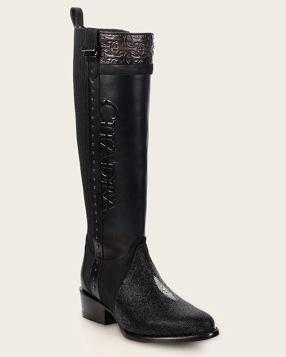 Cuadra Bota Dama De Mantarraya Negro