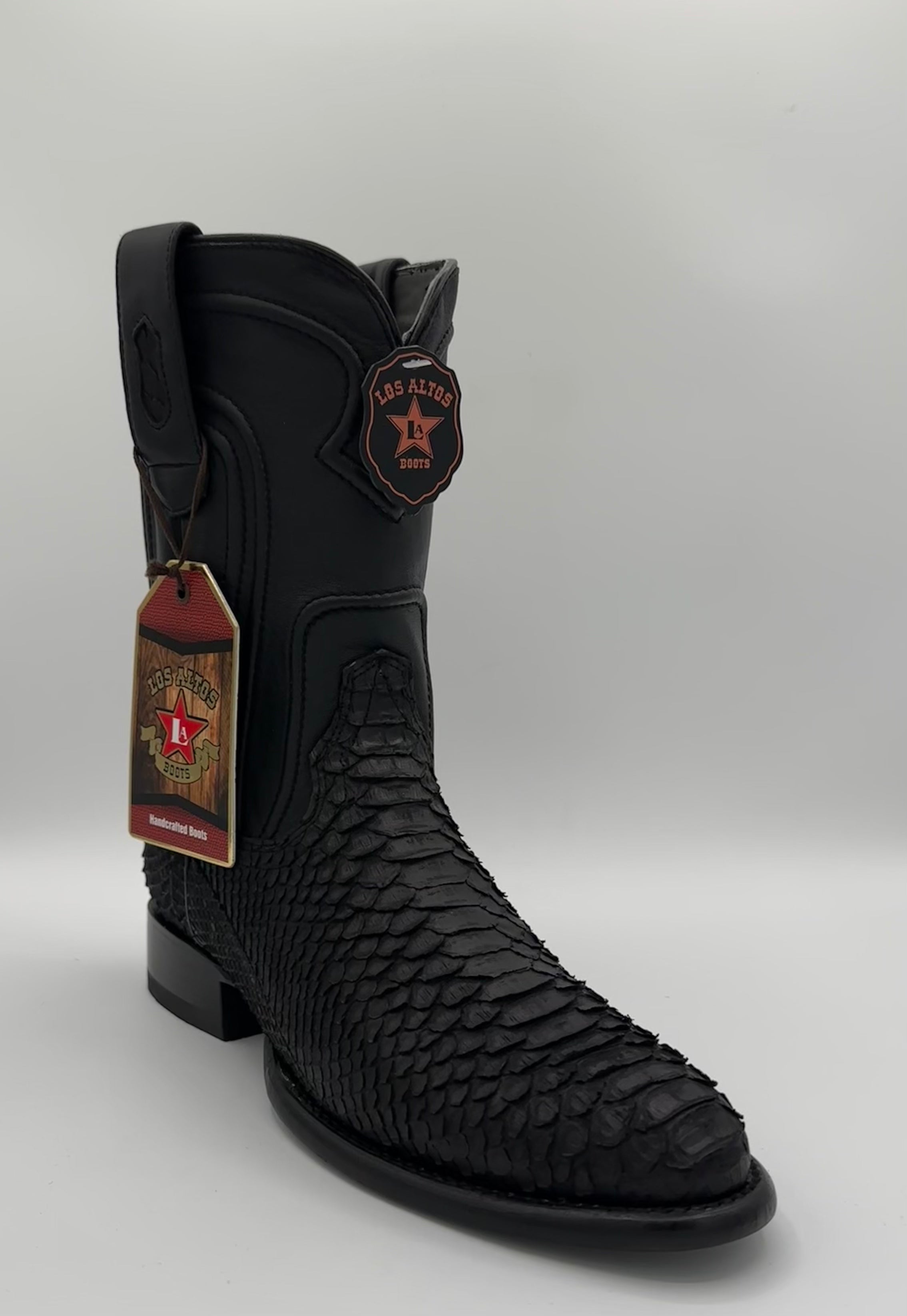 Men’s Roper Black Nobuck Python Boot