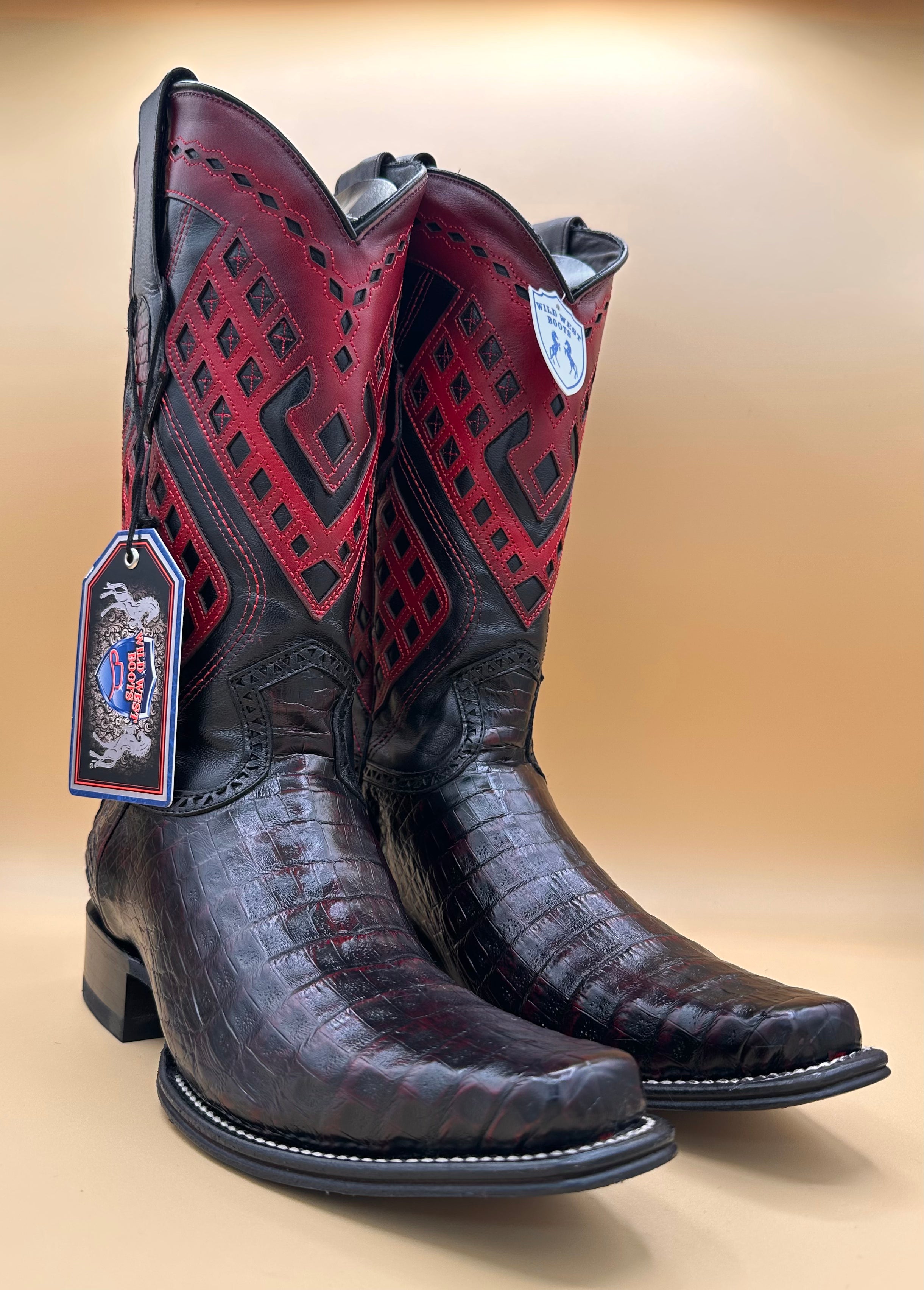 Men’s Narrow Square Toe Caiman Belly