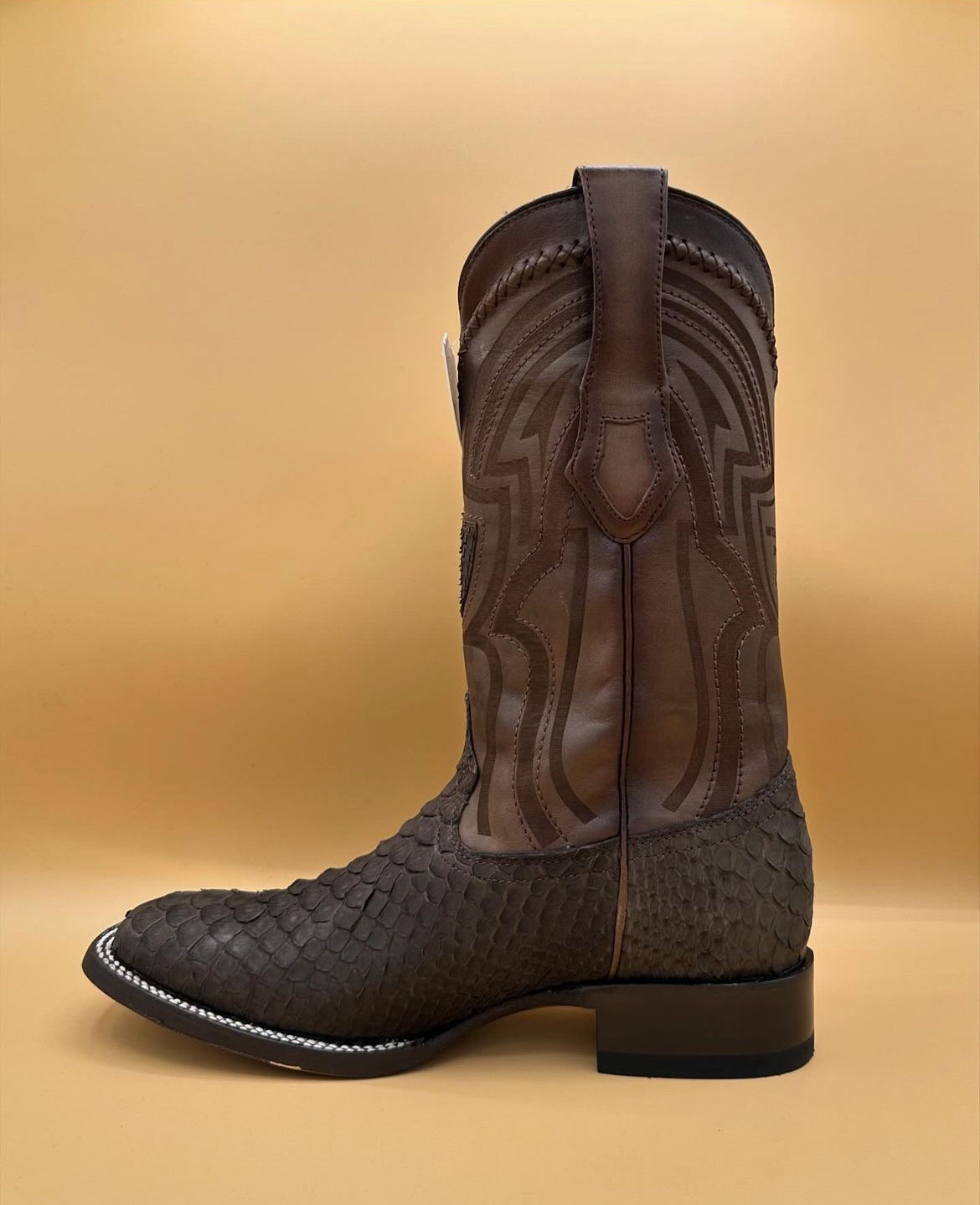 Men’s Wide Square Toe Python Boots