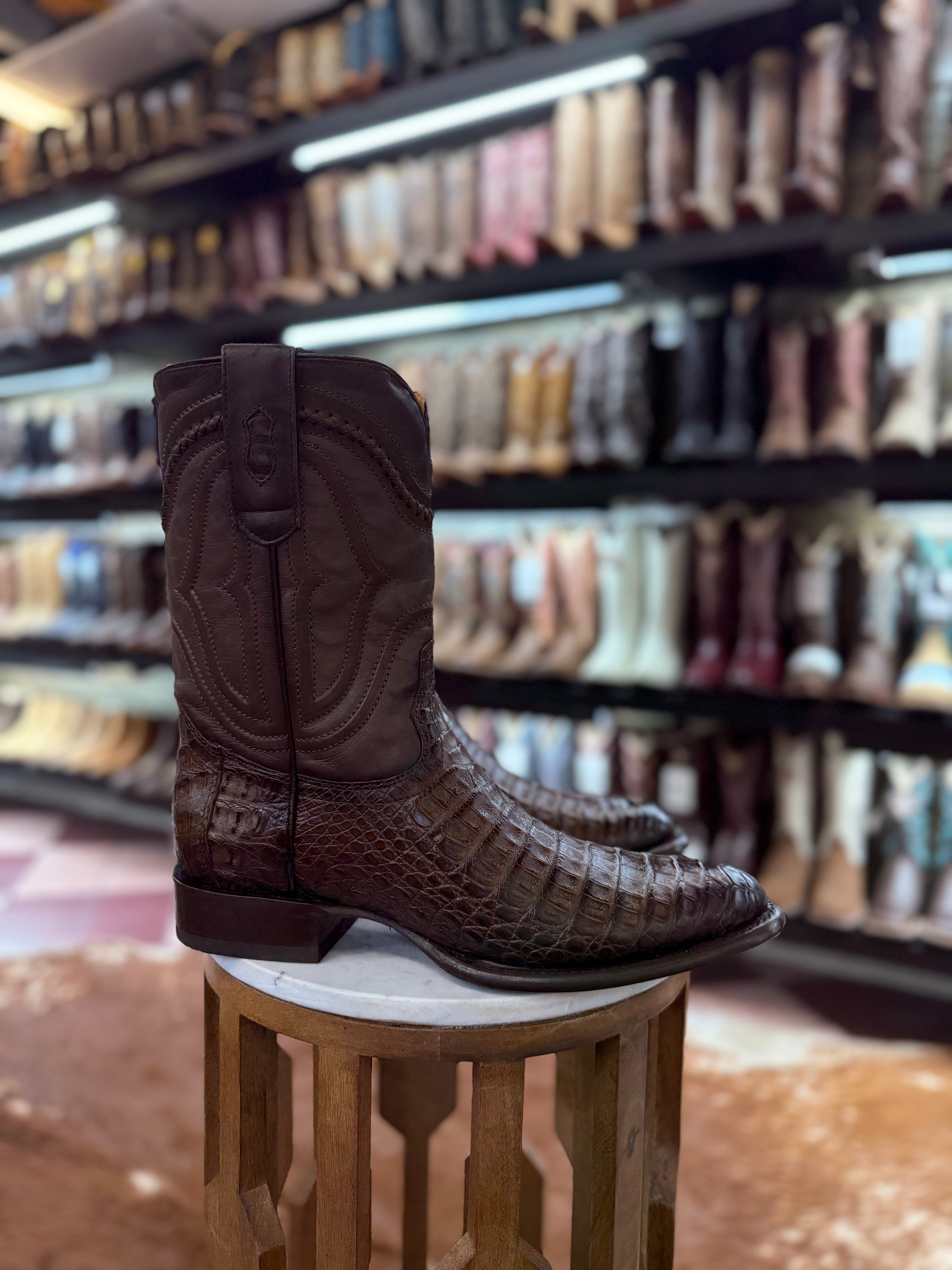 Wild West Men’s Roper Brown Caiman Boot