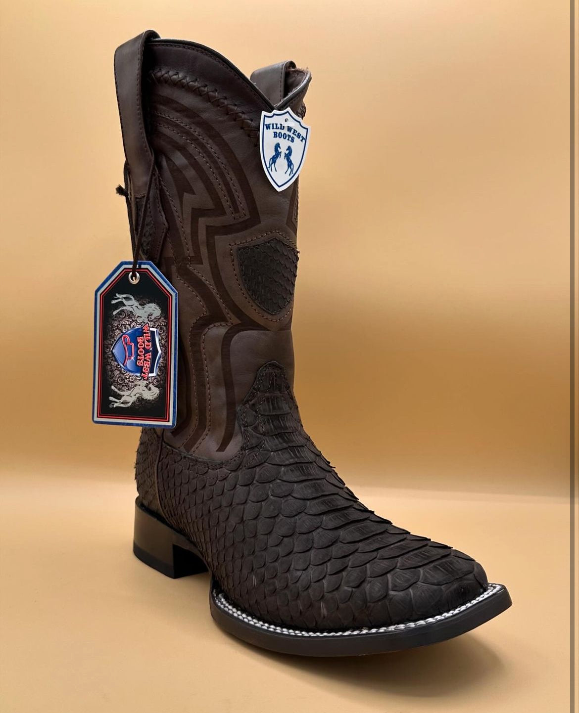 Men’s Wide Square Toe Python Boots