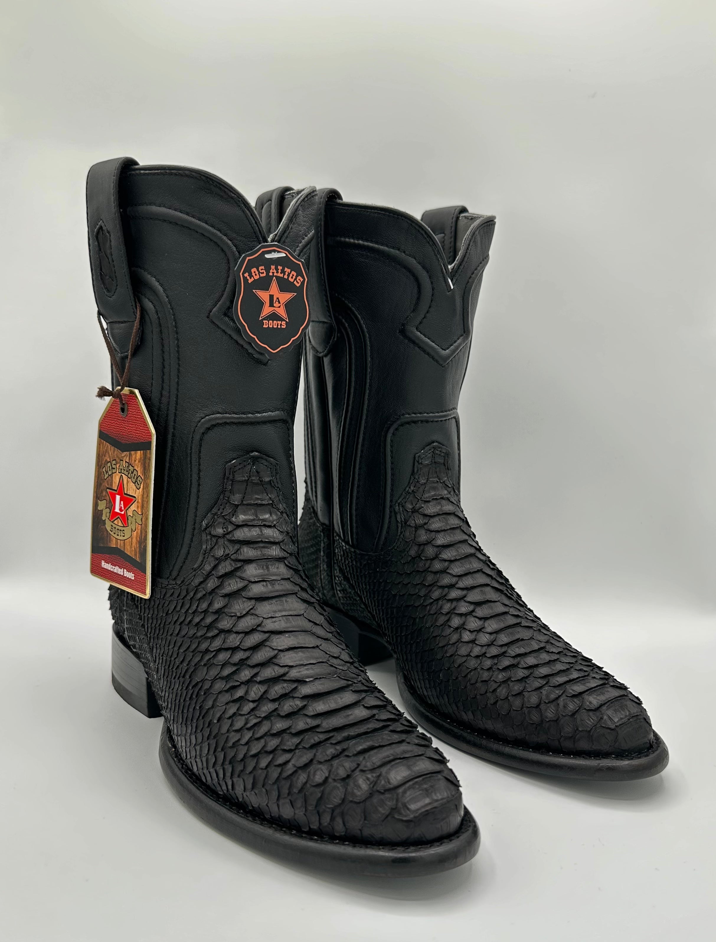 Men’s Roper Black Nobuck Python Boot