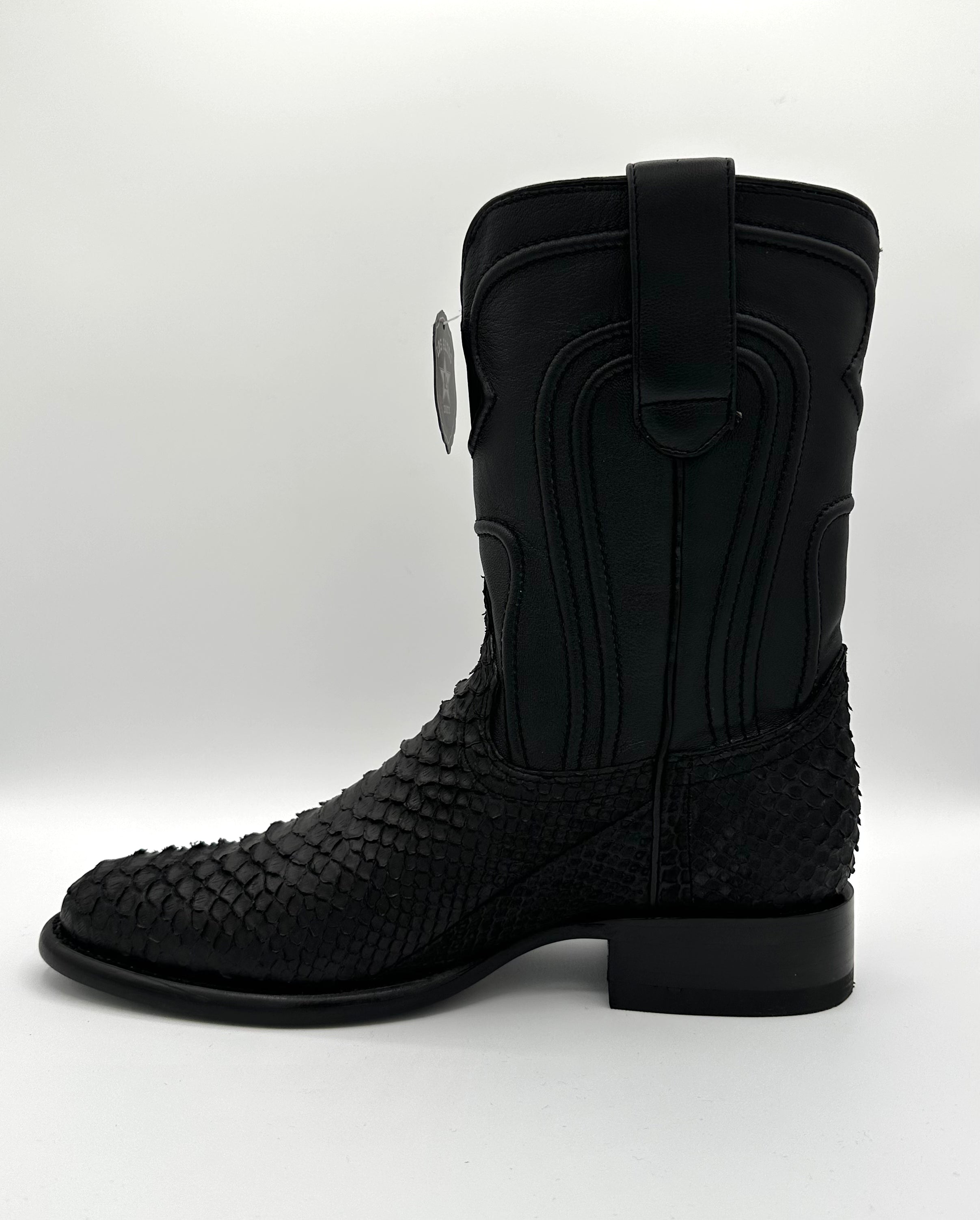 Men’s Roper Black Nobuck Python Boot