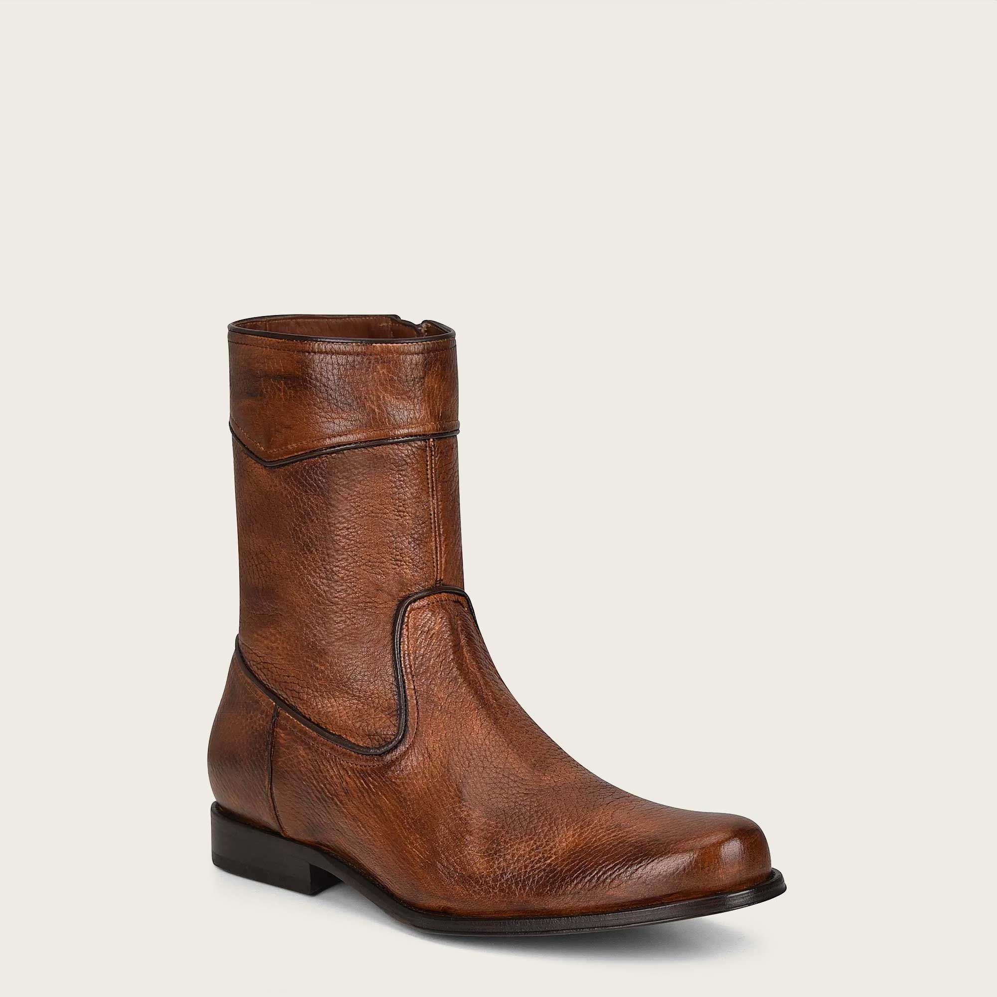 Cuadra Men's Almond Deer Zipper Round Toe