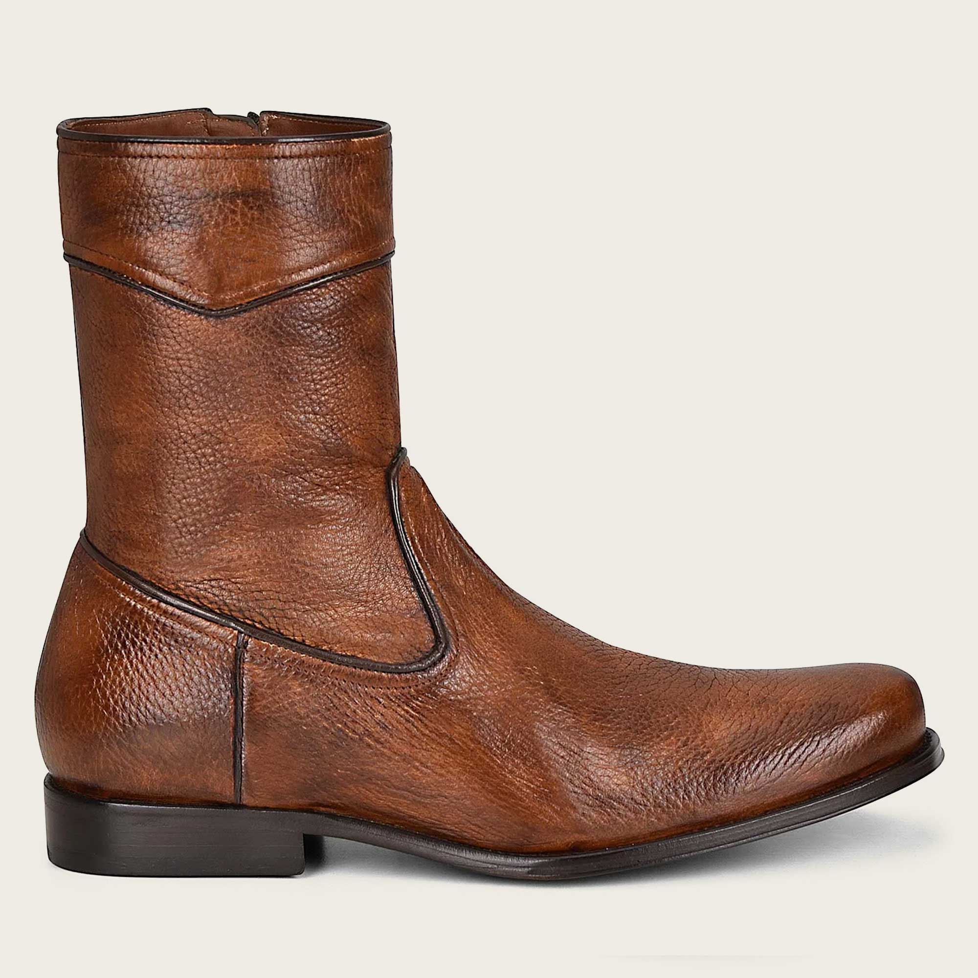 Cuadra Men's Almond Deer Zipper Round Toe