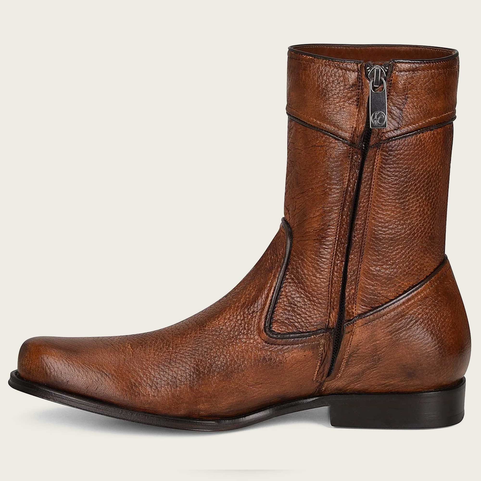 Cuadra Men's Almond Deer Zipper Round Toe