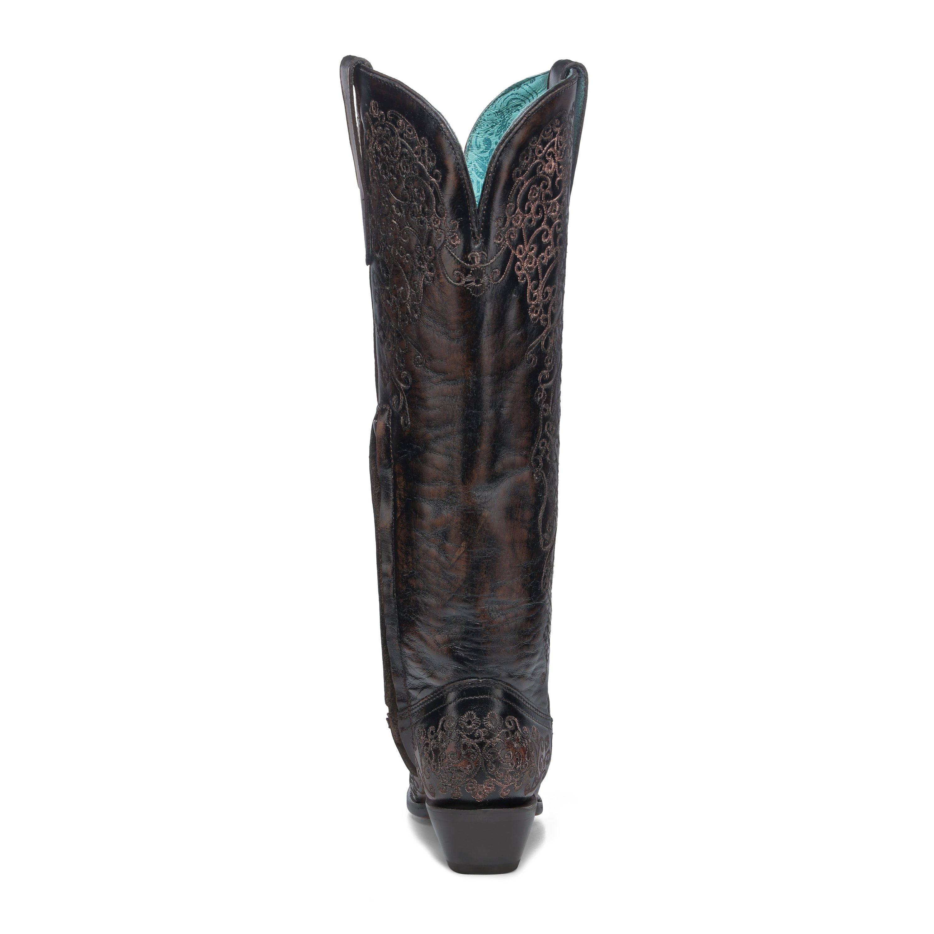 Corral Ladies Black/Honey Floral Tall Boot