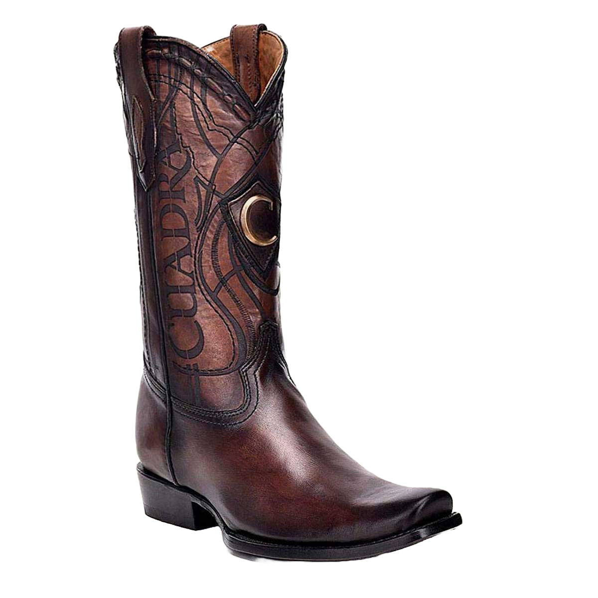 Cuadra Men’s Almond Deer Laser & Embroidery Narrow Square Toe Boots