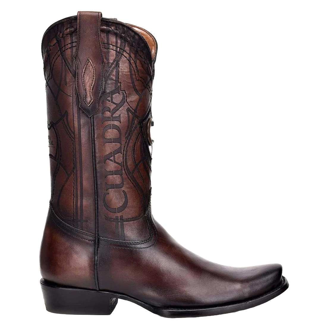 Cuadra Men’s Almond Deer Laser & Embroidery Narrow Square Toe Boots