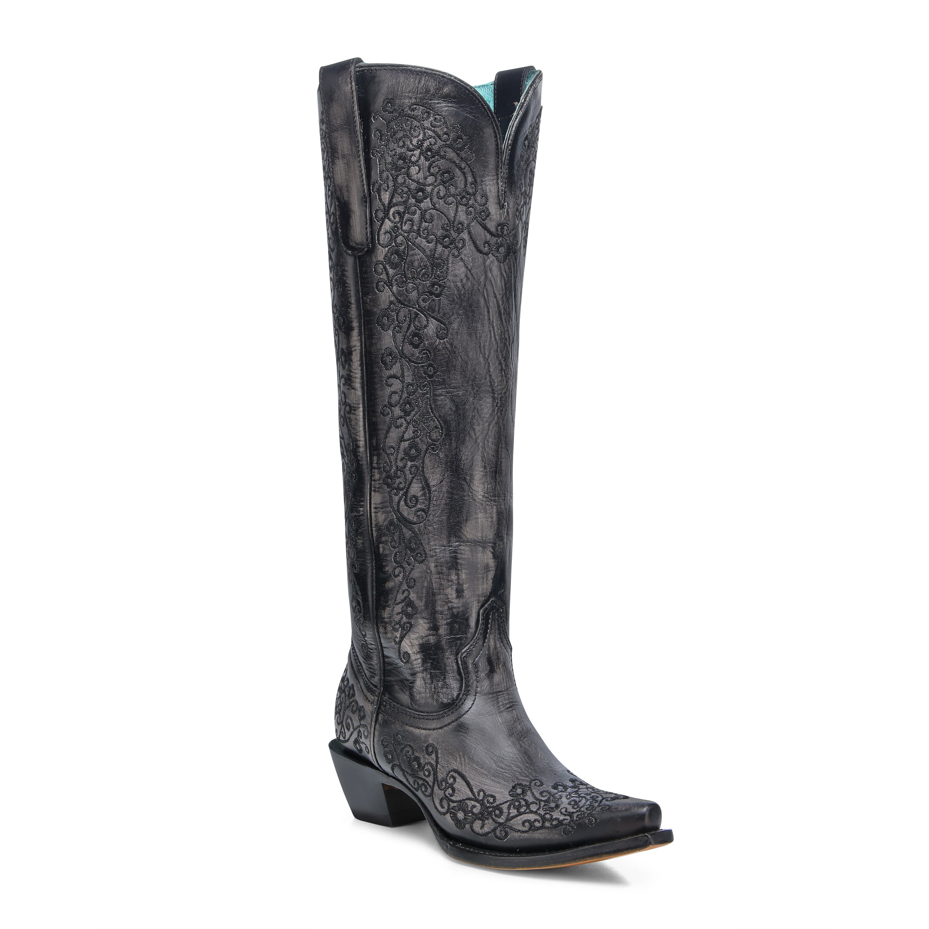 Corral Ladies Black/Bone Floral Tall Boot