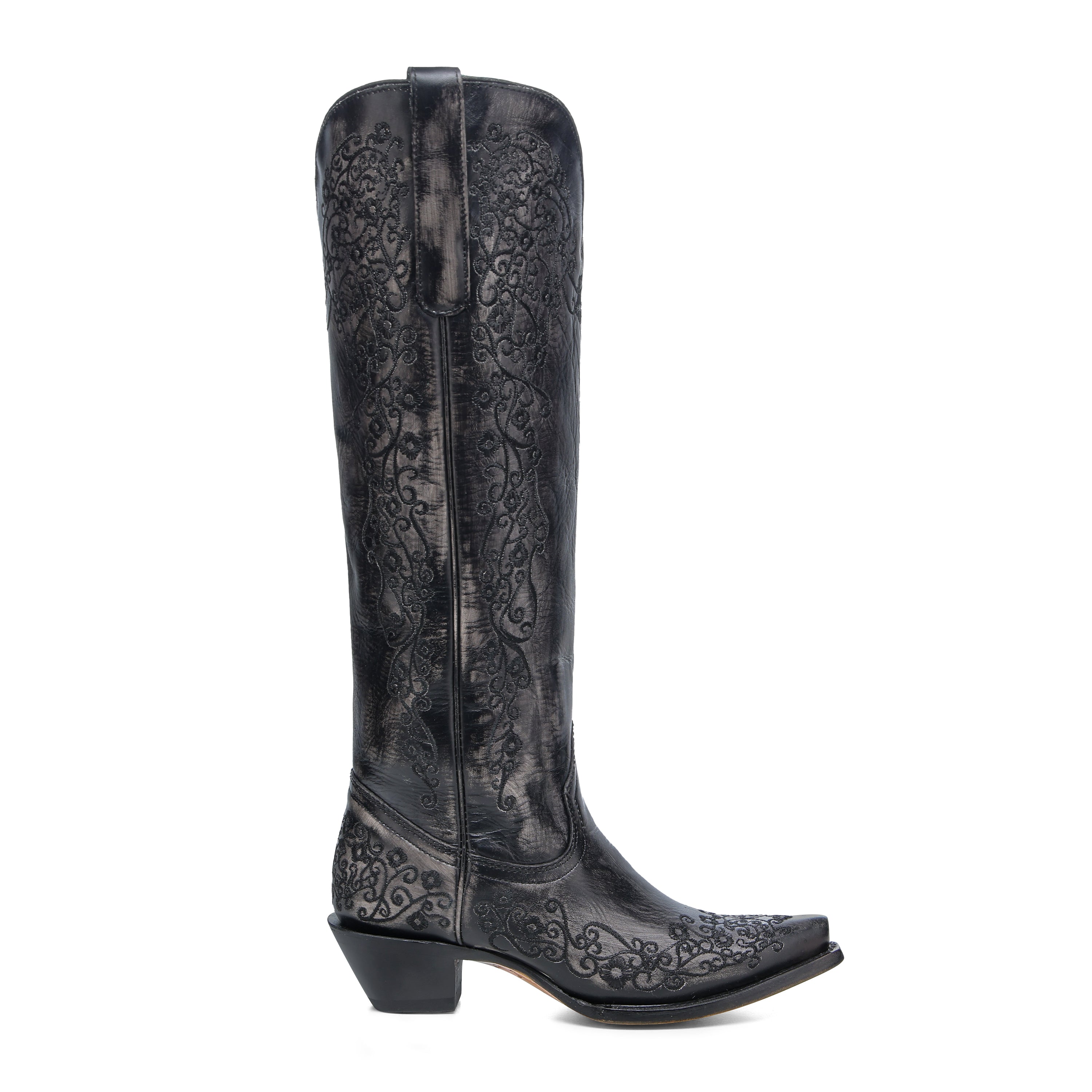 Corral Ladies Black/Bone Floral Tall Boot
