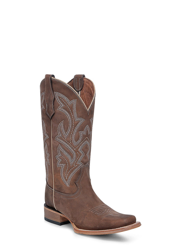 CIRCLE G WOMEN'S EMBROIDERY CHOCOLATE WIDE SQUARE TOE