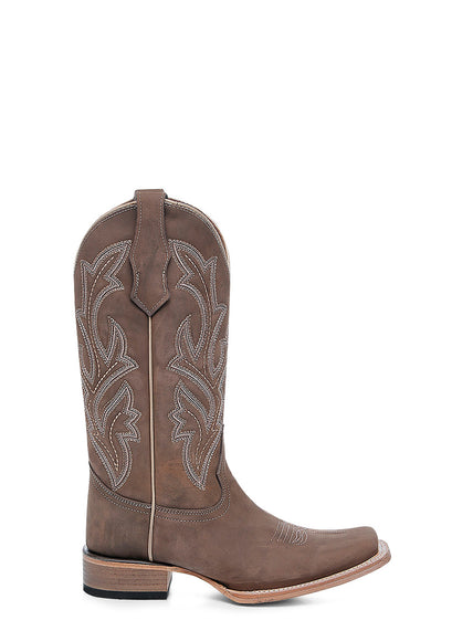 CIRCLE G WOMEN'S EMBROIDERY CHOCOLATE WIDE SQUARE TOE