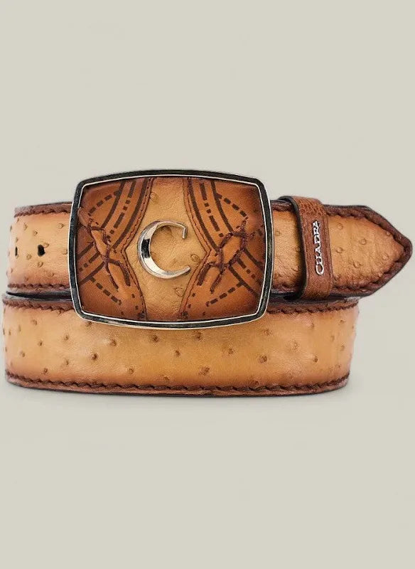 Cuadra Men's Flame Orix Ostrich Belt