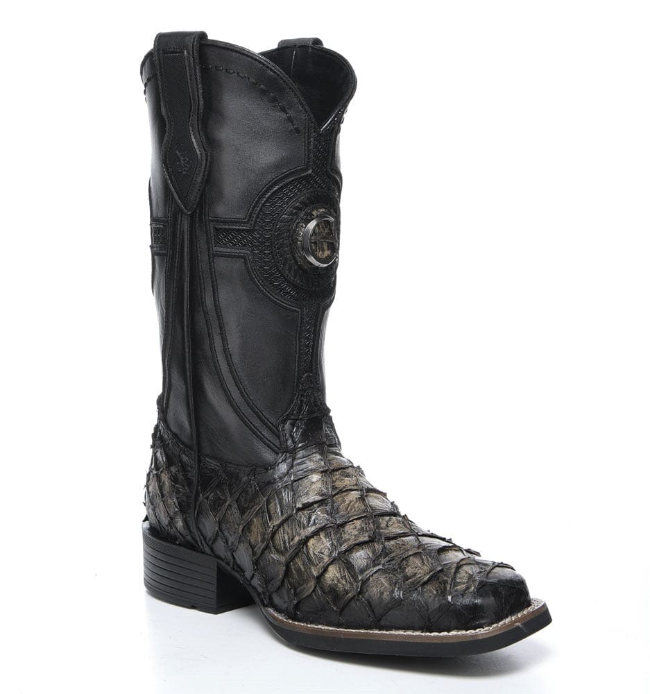 Cuadra Bota De Pirarucu Negro Arena