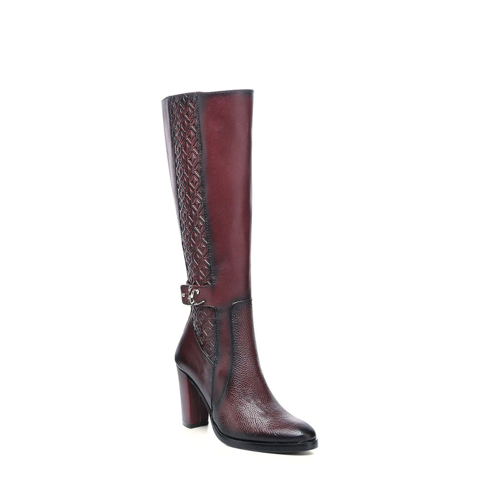 Cuadra Ladies Black Cherry Deer Tall Boots