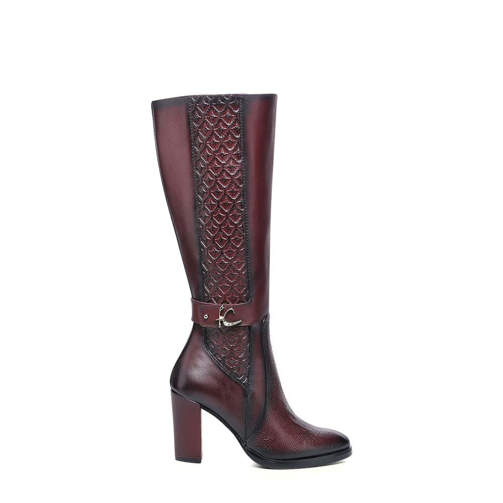 Cuadra Ladies Black Cherry Deer Tall Boots