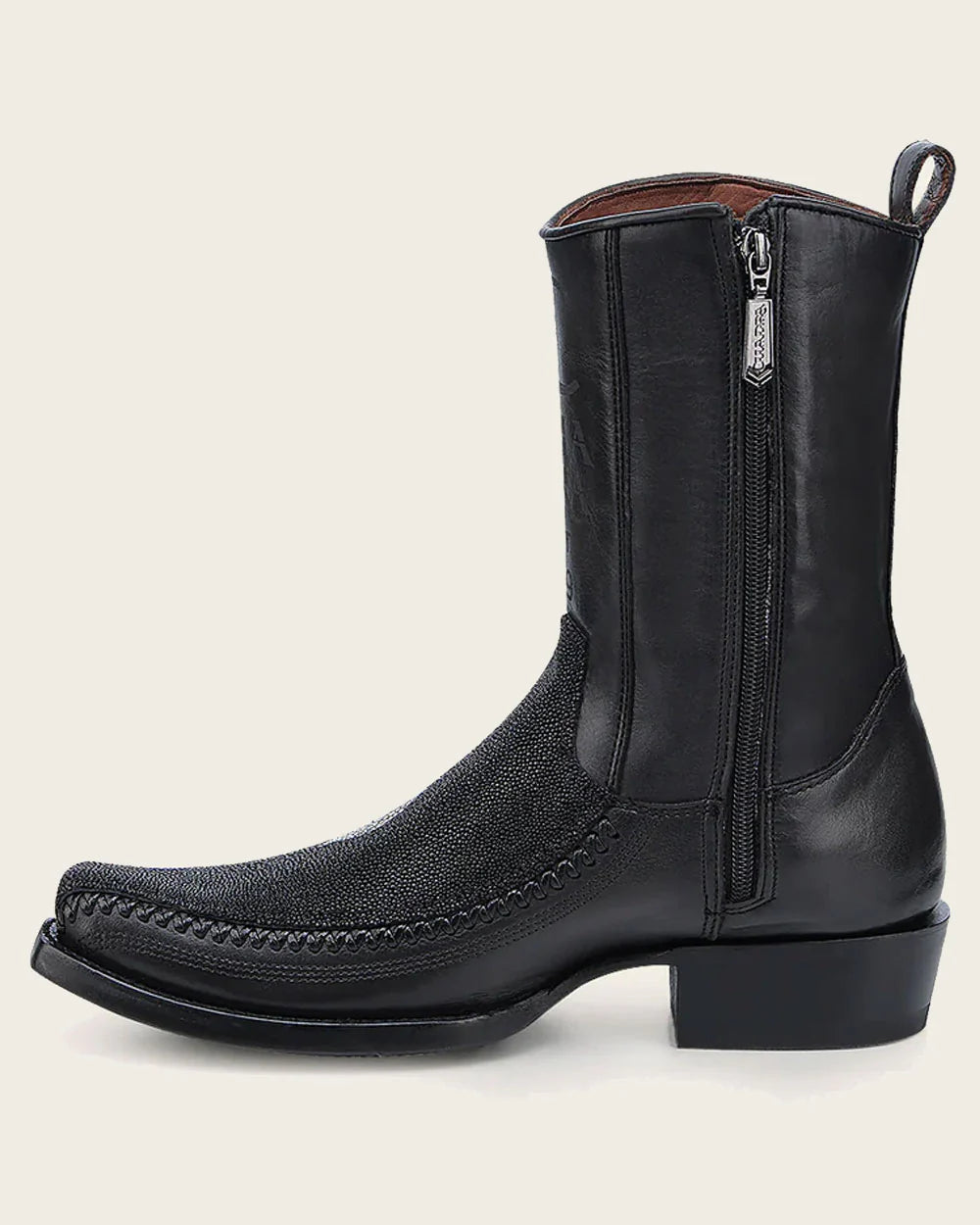 Cuadra Men’s Black Stingray Laser & Woven Narrow Square Toe
