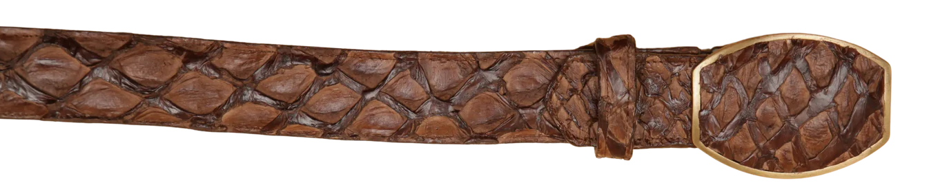 Wild West Men’s Faded Brown Pirarucu Belt