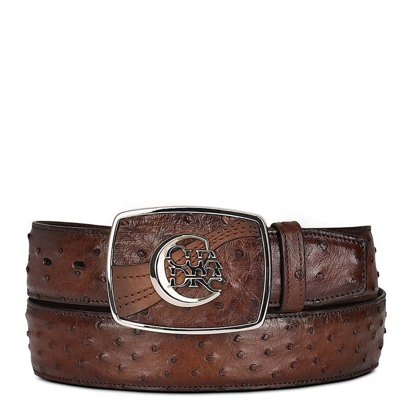 Cuadra Moroni Chestnut Ostrich Leather Belt