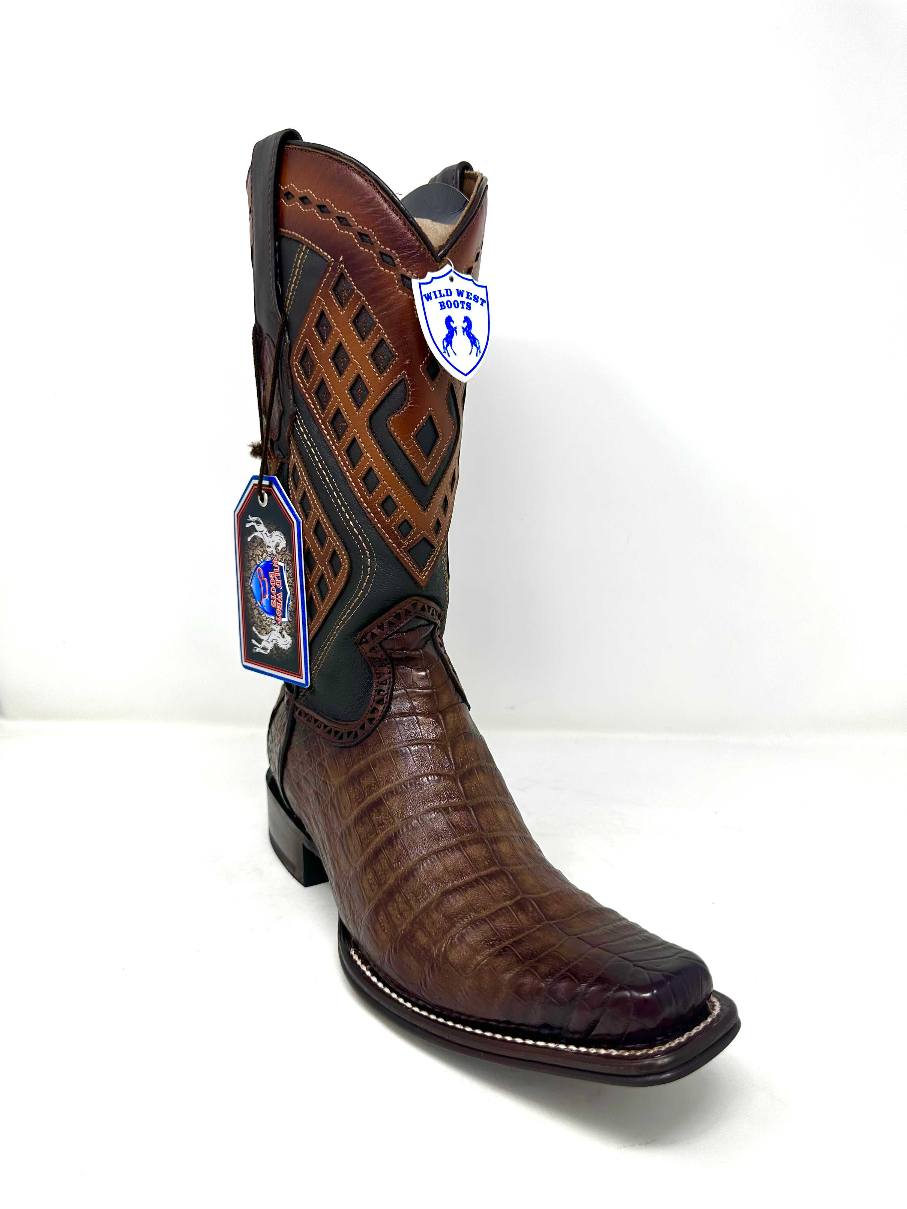 Men’s Narrow Square Toe Caiman Belly