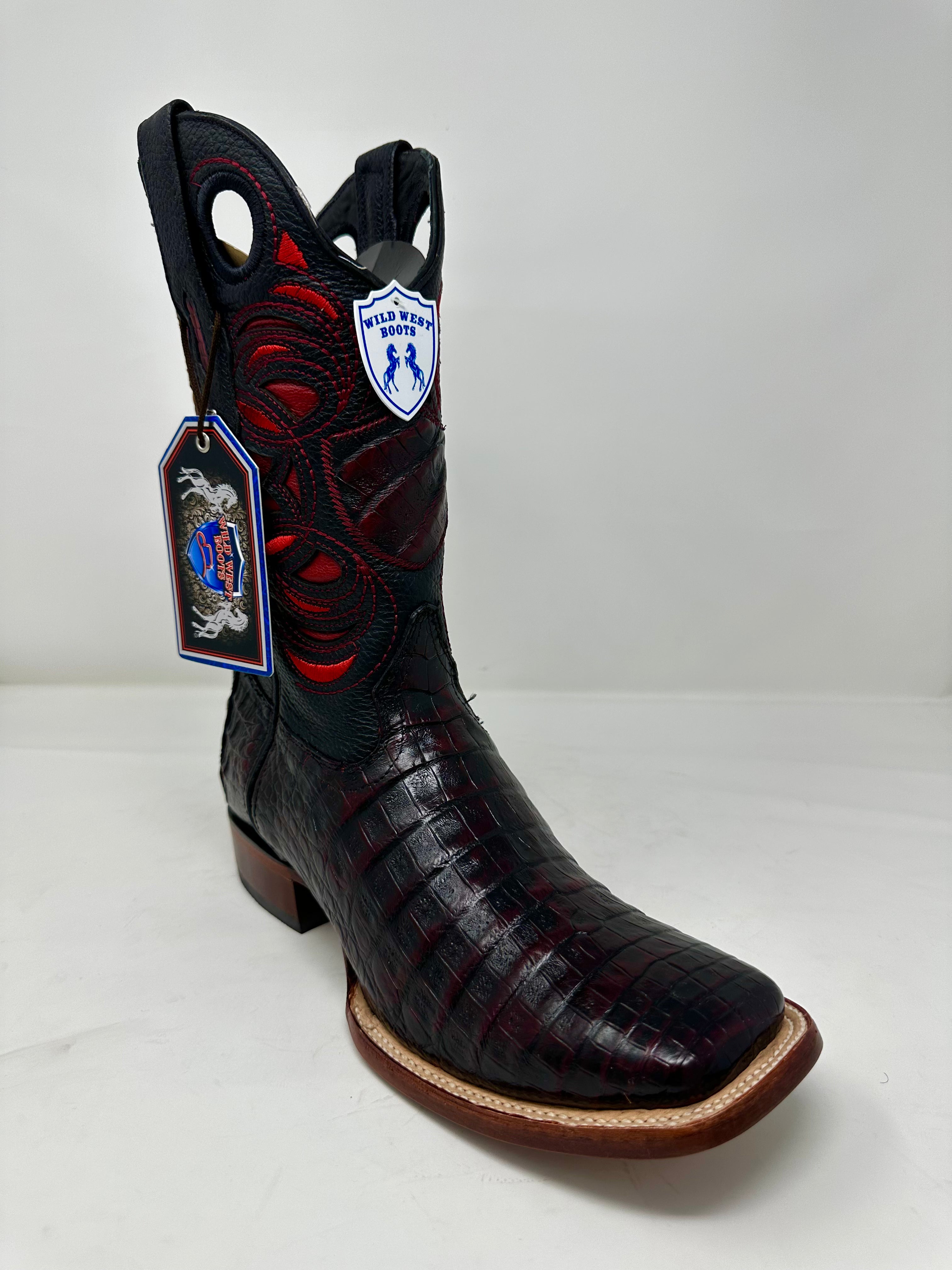 Men’s Wide Square Toe Caiman Belly