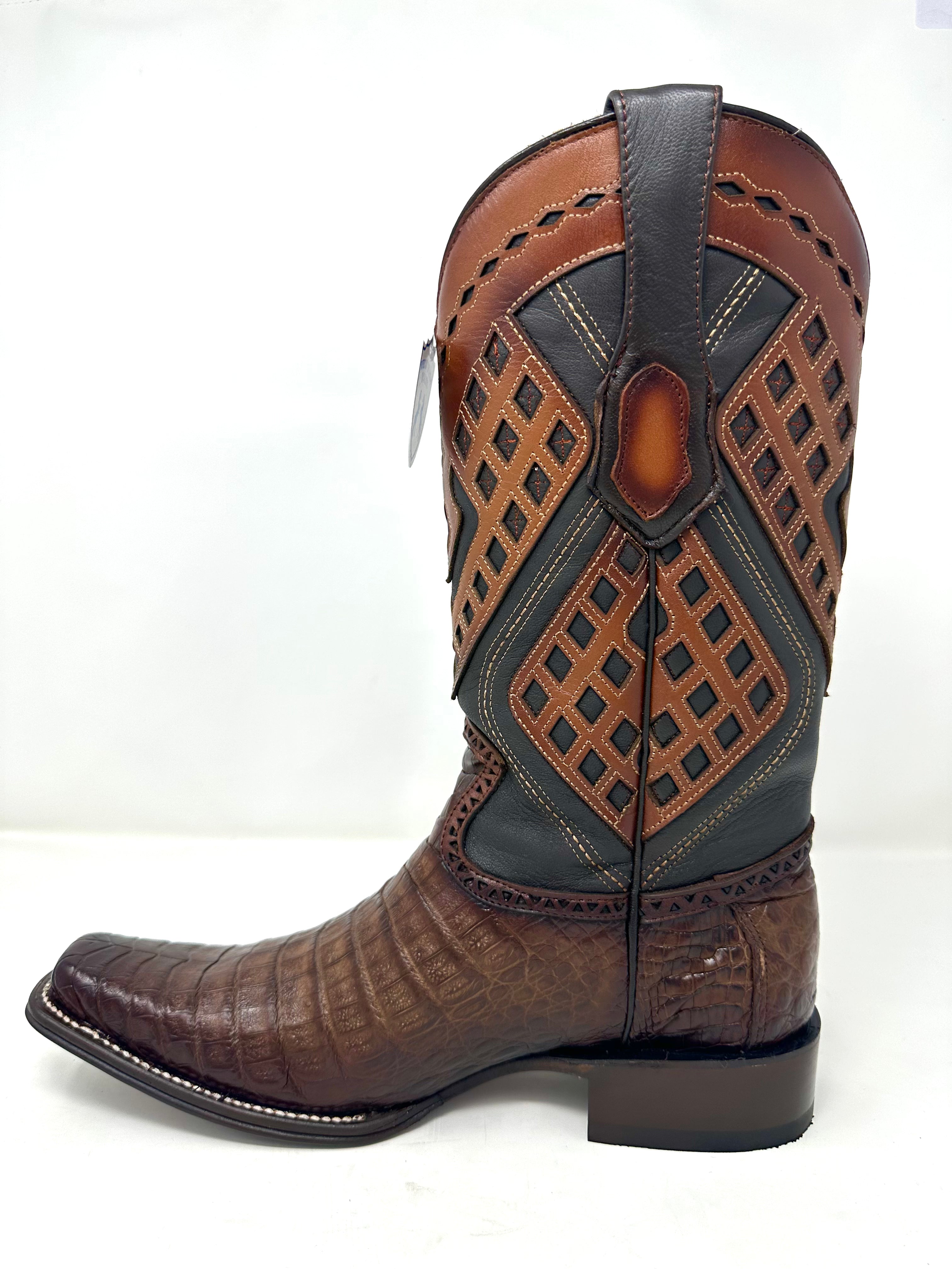 Men’s Narrow Square Toe Caiman Belly