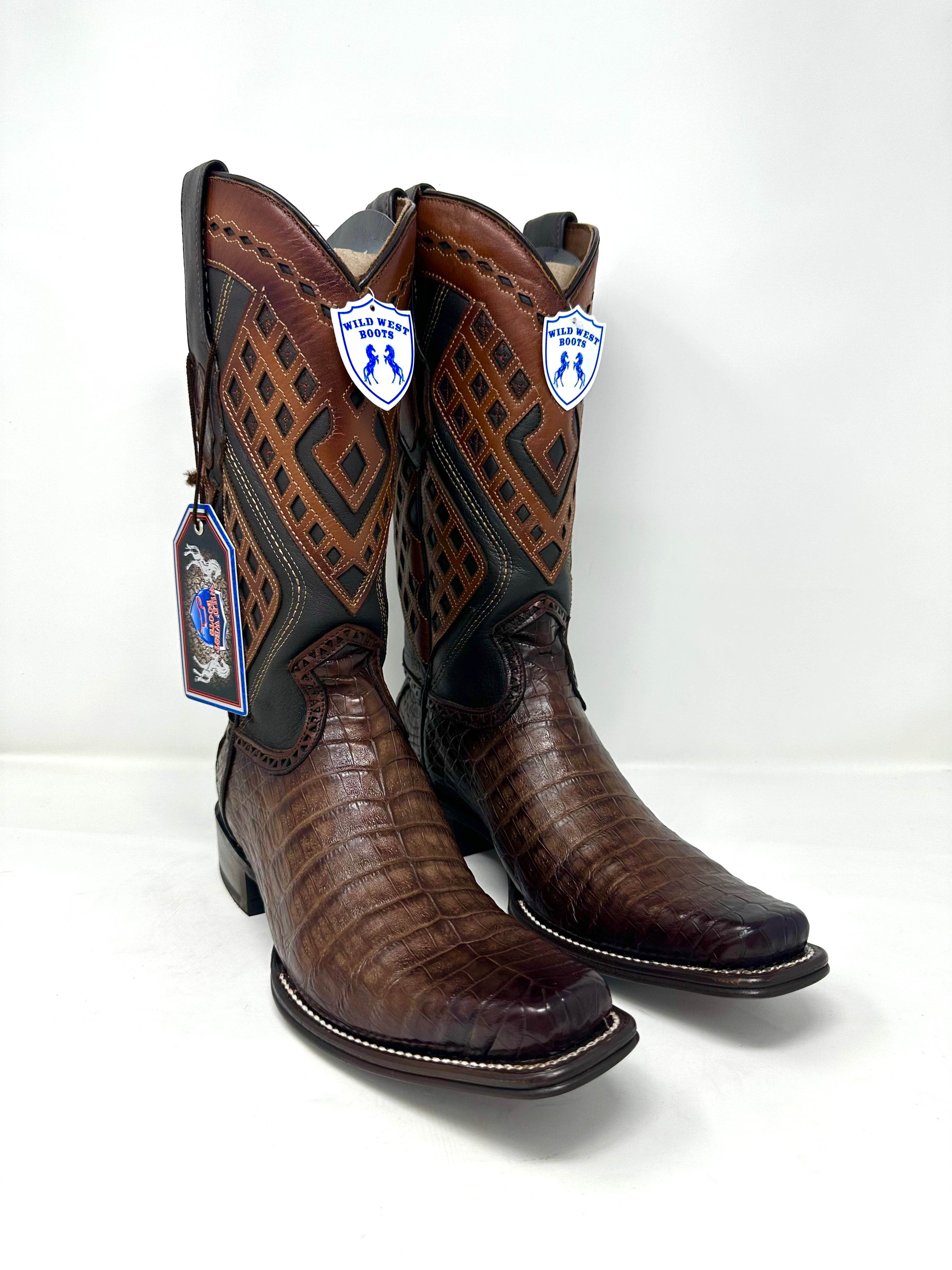 Men’s Narrow Square Toe Caiman Belly