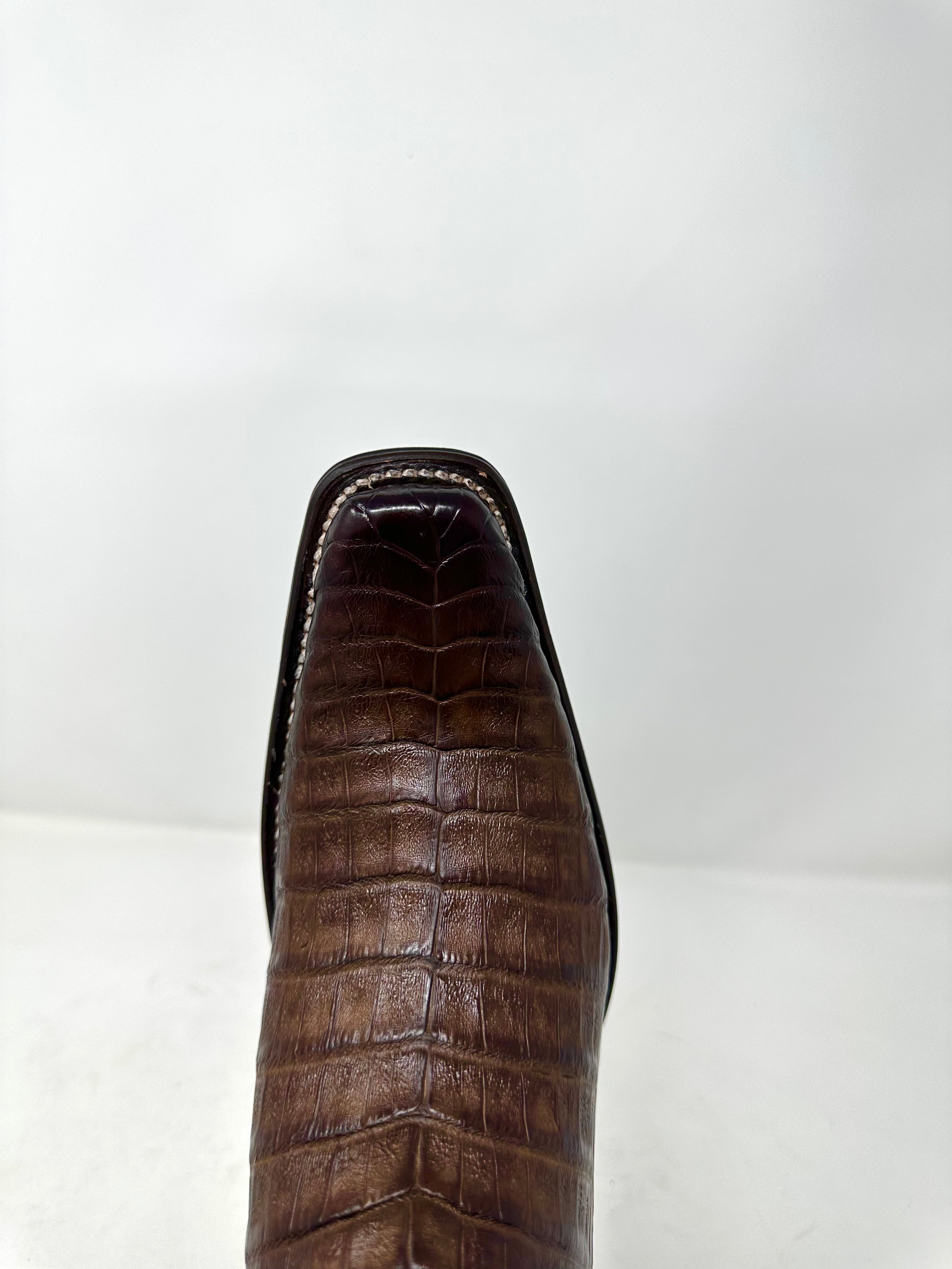 Men’s Narrow Square Toe Caiman Belly