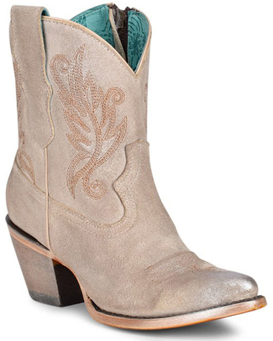 LD Bone Embroidery Ankle Boot J Toe
